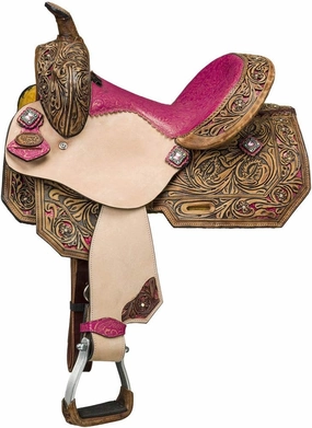 Leather Barrel Racing Western Horse Saddle Handmade Premium Horseback Comfort Riding Trail Equestrian Tooled Carved Horse Sdadles for Horse Riding Size: 10"-18" inches Seat, MOB317