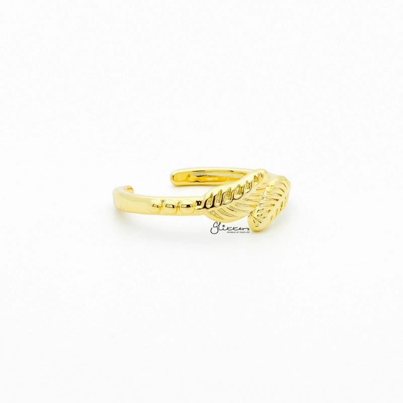 Leaves Pattern Toe Ring - Gold
