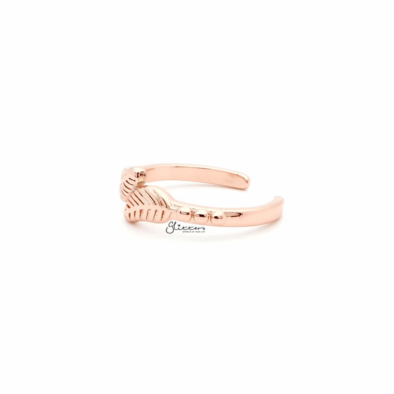 Leaves Pattern Toe Ring - Rose Gold