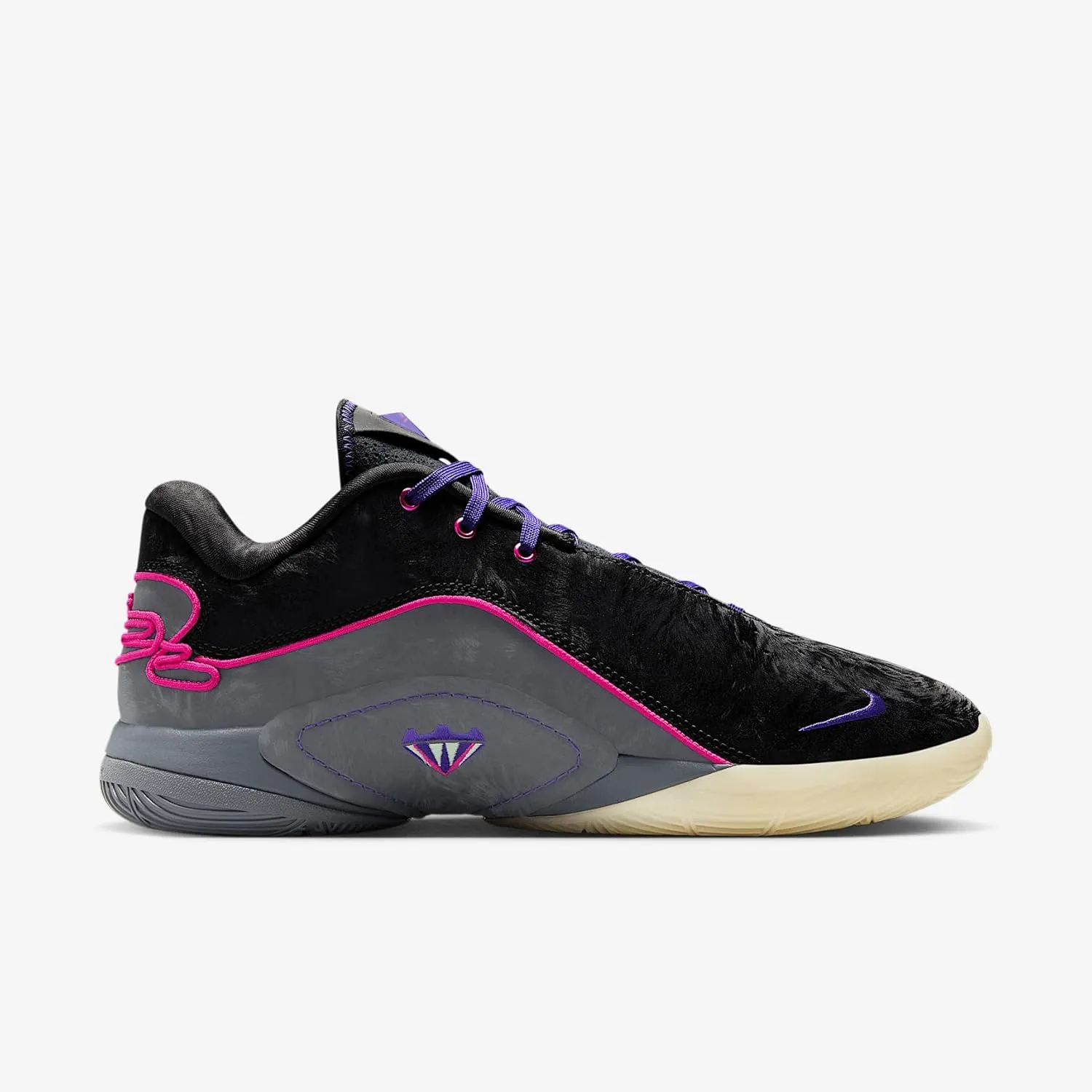 Lebron XXII Crown Jewel Basketball Shoes (FZ1094-001, Black/Dark Grey/Field Purple/Laser Fuchsia)