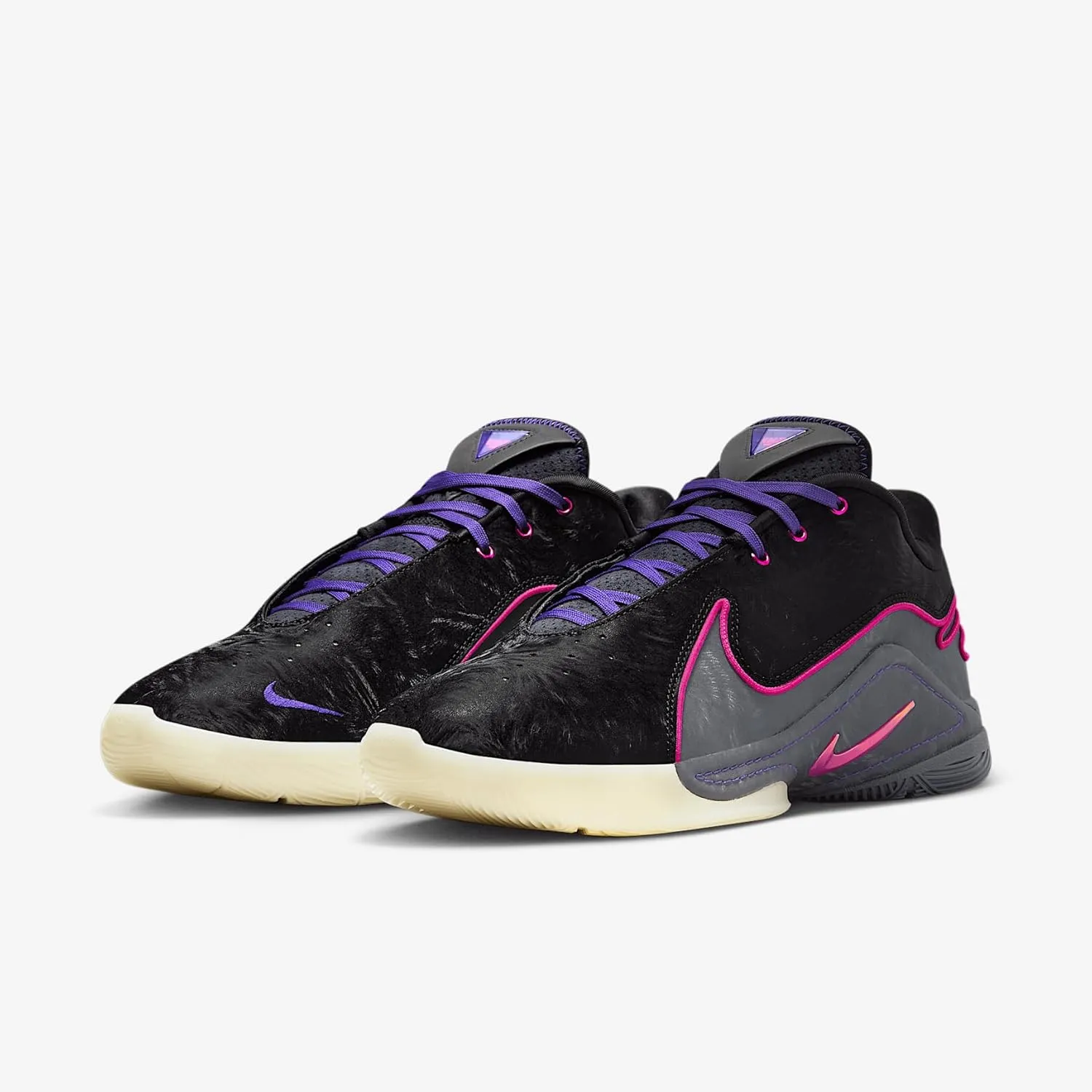 Lebron XXII Crown Jewel Basketball Shoes (FZ1094-001, Black/Dark Grey/Field Purple/Laser Fuchsia)