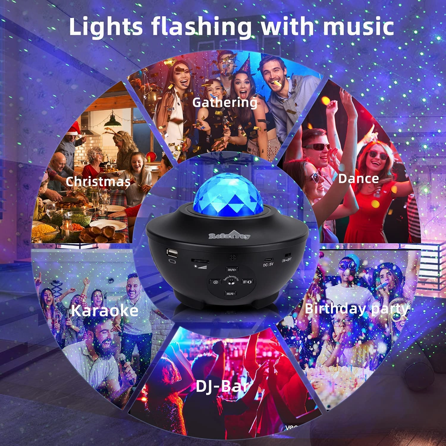LED Galaxy Starry Night Light Projector With Bluetooth Music Speaker
