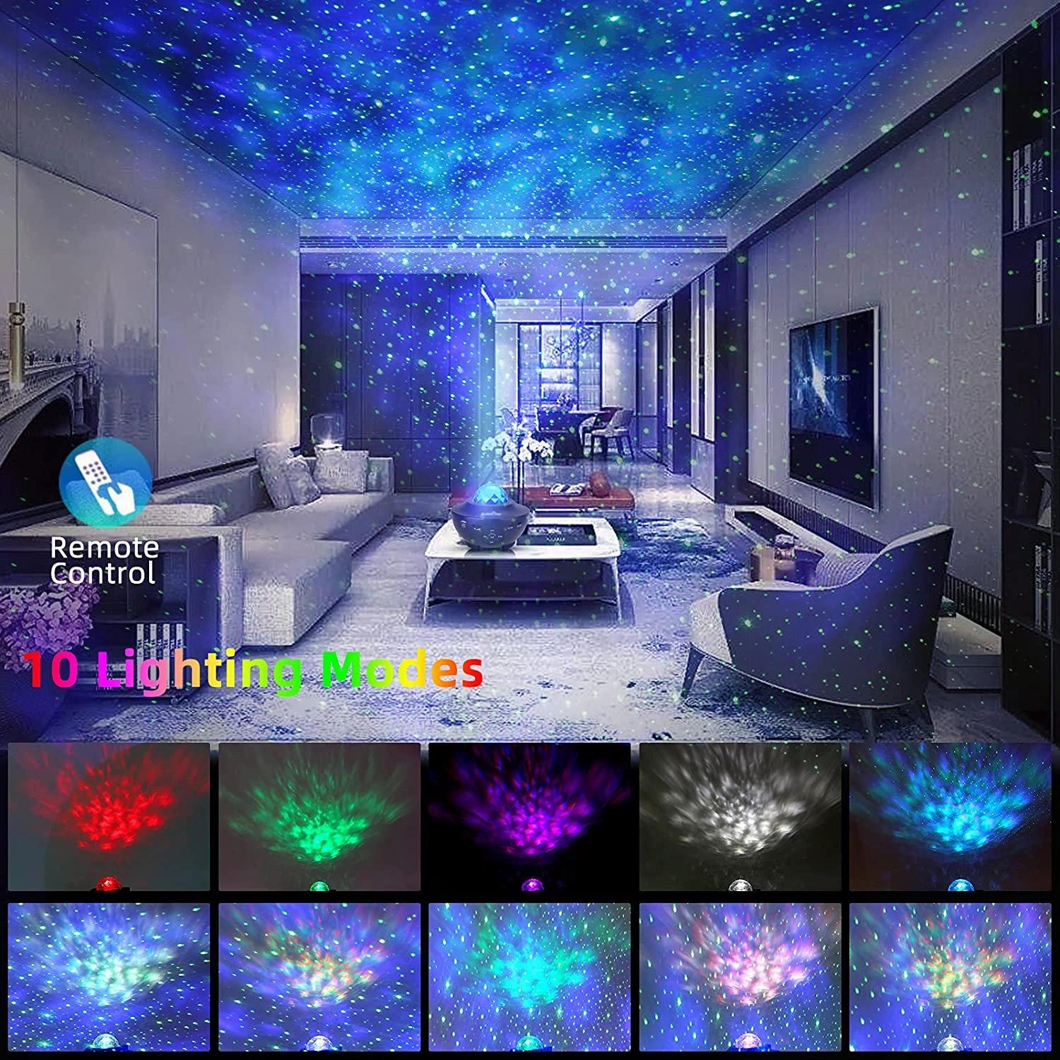 LED Galaxy Starry Night Light Projector With Bluetooth Music Speaker
