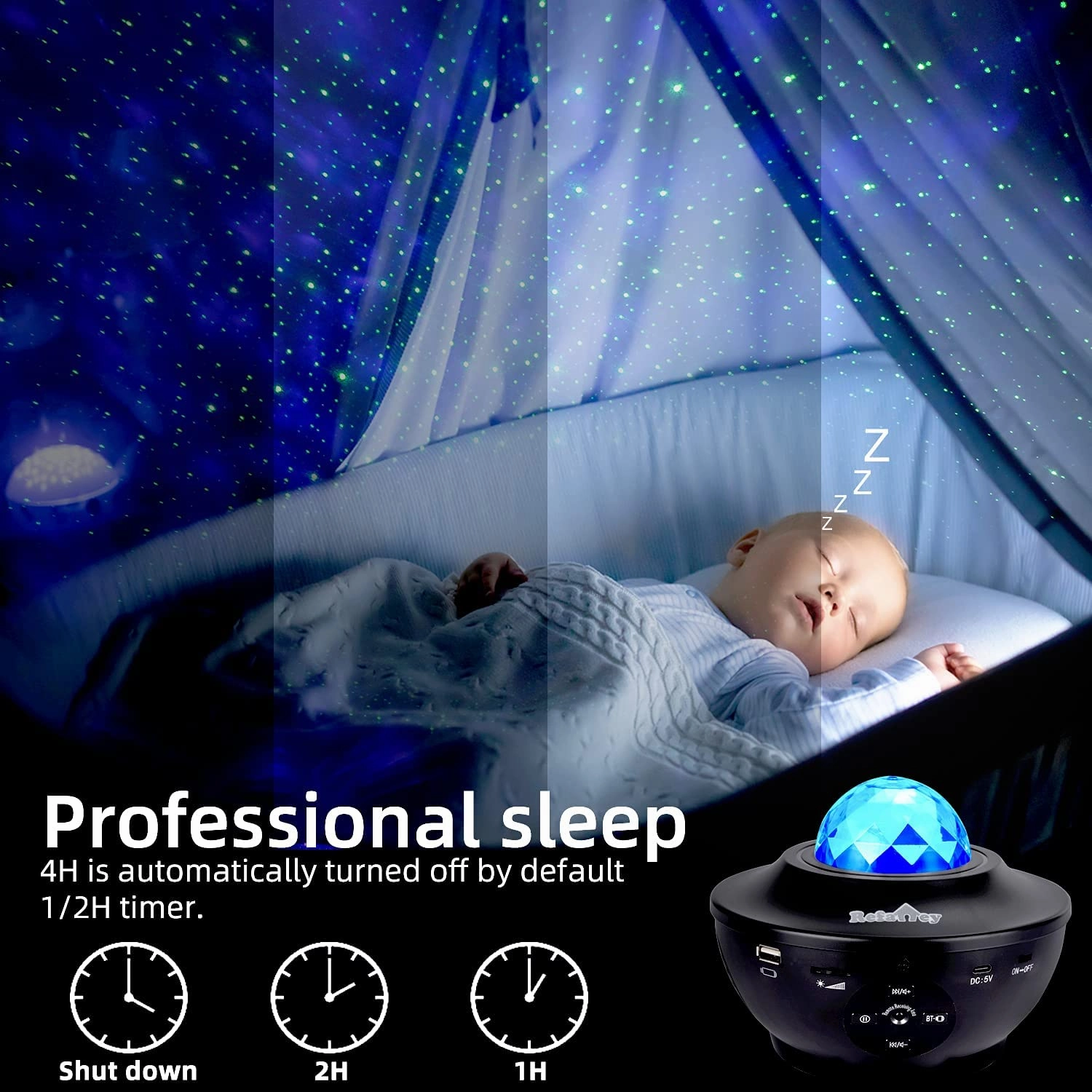 LED Galaxy Starry Night Light Projector With Bluetooth Music Speaker