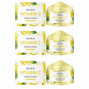 Lemon Sugar Body Scrub - 3.53oz Exfoliating & Hydrating Scrub with Natural Lemon Extract & Vitamin C, Gentle Skin Smoothing for All Skin Types (3 Pack)