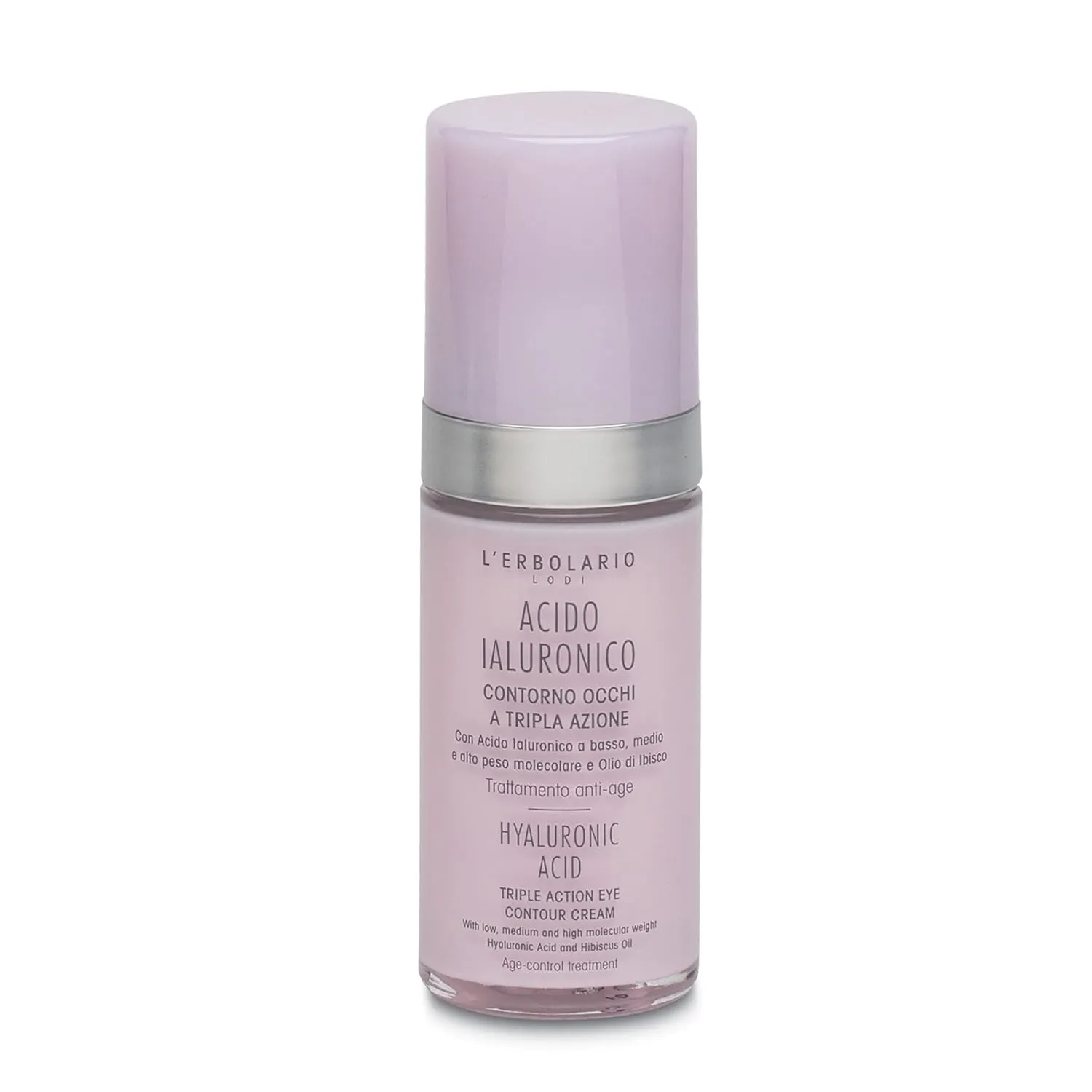 L'Erbolario Hyaluronic Acid Triple Action Eye Contour Face Cream - Moisturizes And Tones Skin - Fast Absorbing, Non-Greasy - Hyaluronic Acid And Hibiscus Oil - For Radiant and Smooth Appearance - 1 Oz