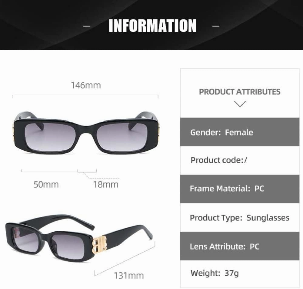 Letter B Sunglasses Women Retro Narrow Rectangle Ladies Sun glasses