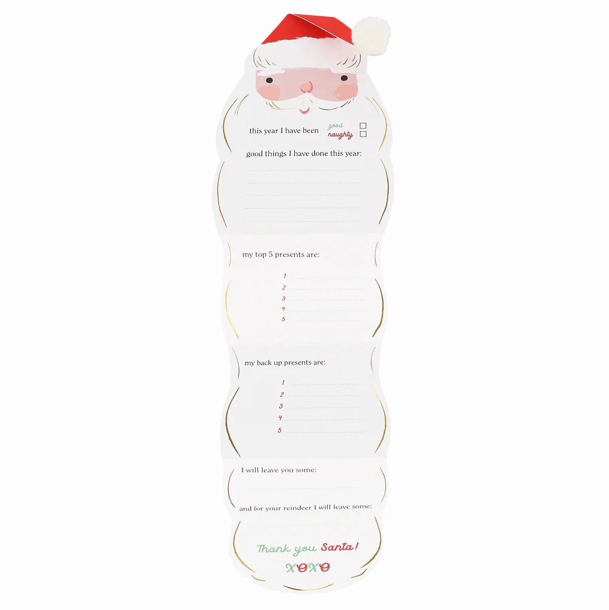 Letter to Santa Mailable Wish List