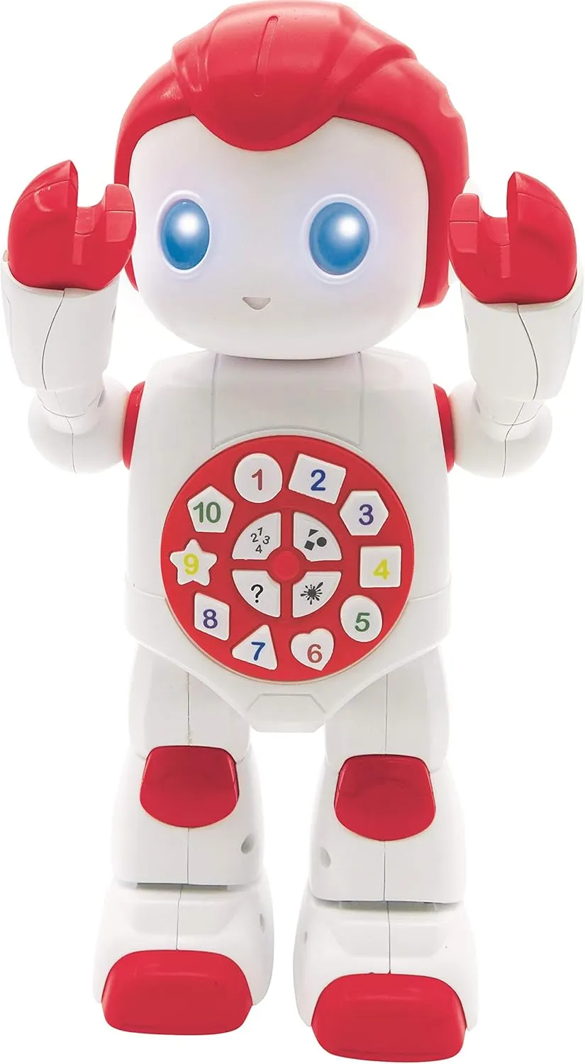 Lexibook Powerman Baby Smart Interactive Toy Learning Robot Toy for Kids Dancing Plays Music Quiz Numbers Shapes Colors Boy Girl Robot Junior Red/White - ROB15EN_09, White Red, 8.66 Inch