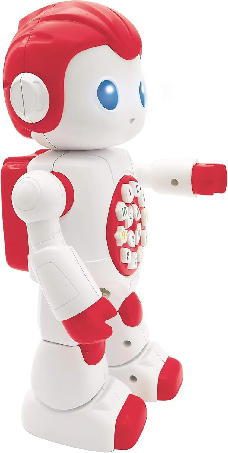 Lexibook Powerman Baby Smart Interactive Toy Learning Robot Toy for Kids Dancing Plays Music Quiz Numbers Shapes Colors Boy Girl Robot Junior Red/White - ROB15EN_09, White Red, 8.66 Inch