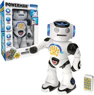 Lexibook Powerman - Remote Control Walking Talking Toy Robot, Dances, Sings, Reads Stories, Math Quiz, Shooting Discs, and Voice Mimicking, for kids 4  - ROB50EN