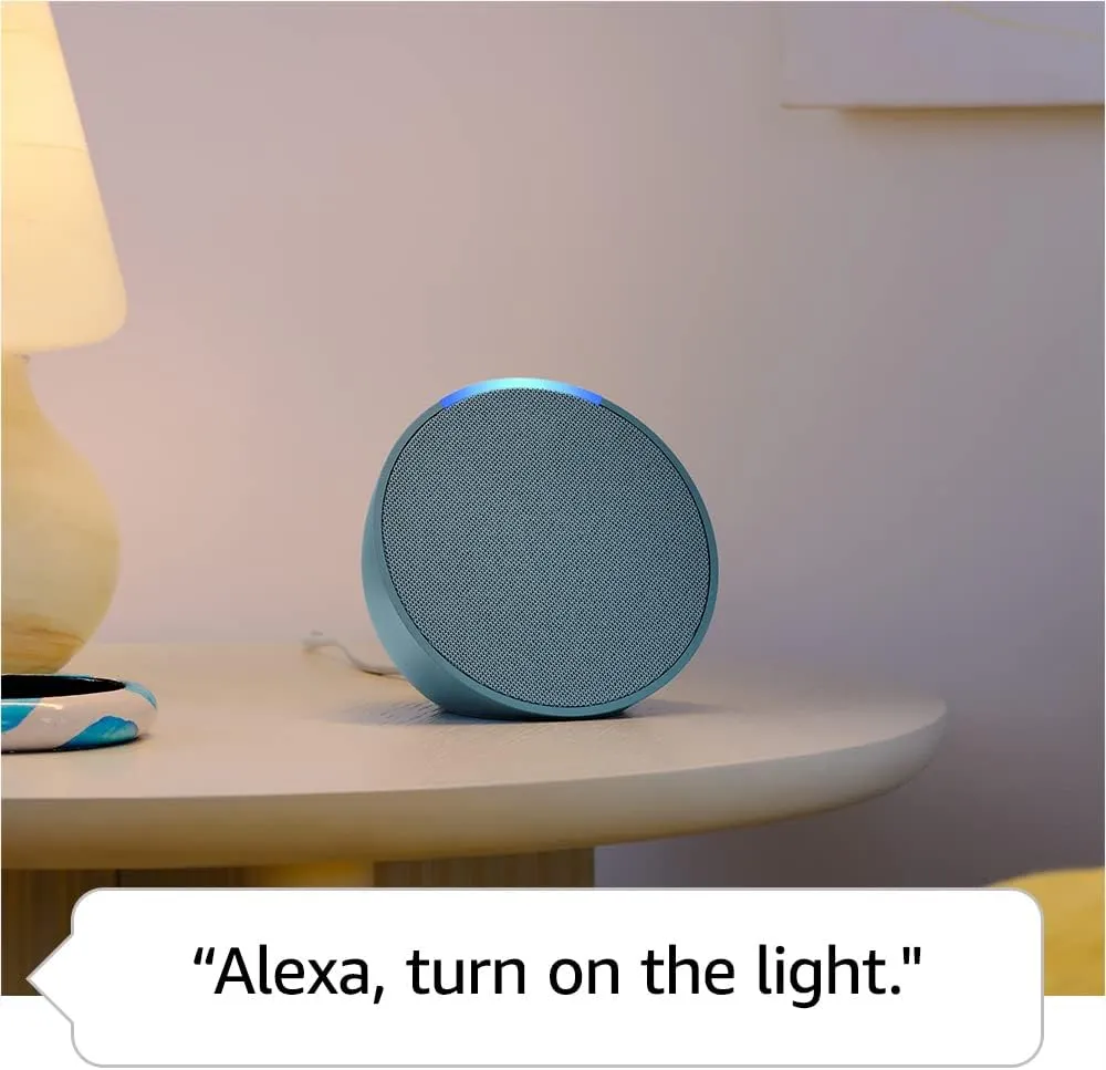 Like-New Amazon Echo Pop (newest model), Our smallest Alexa speaker, Fits in any room, Charcoal
