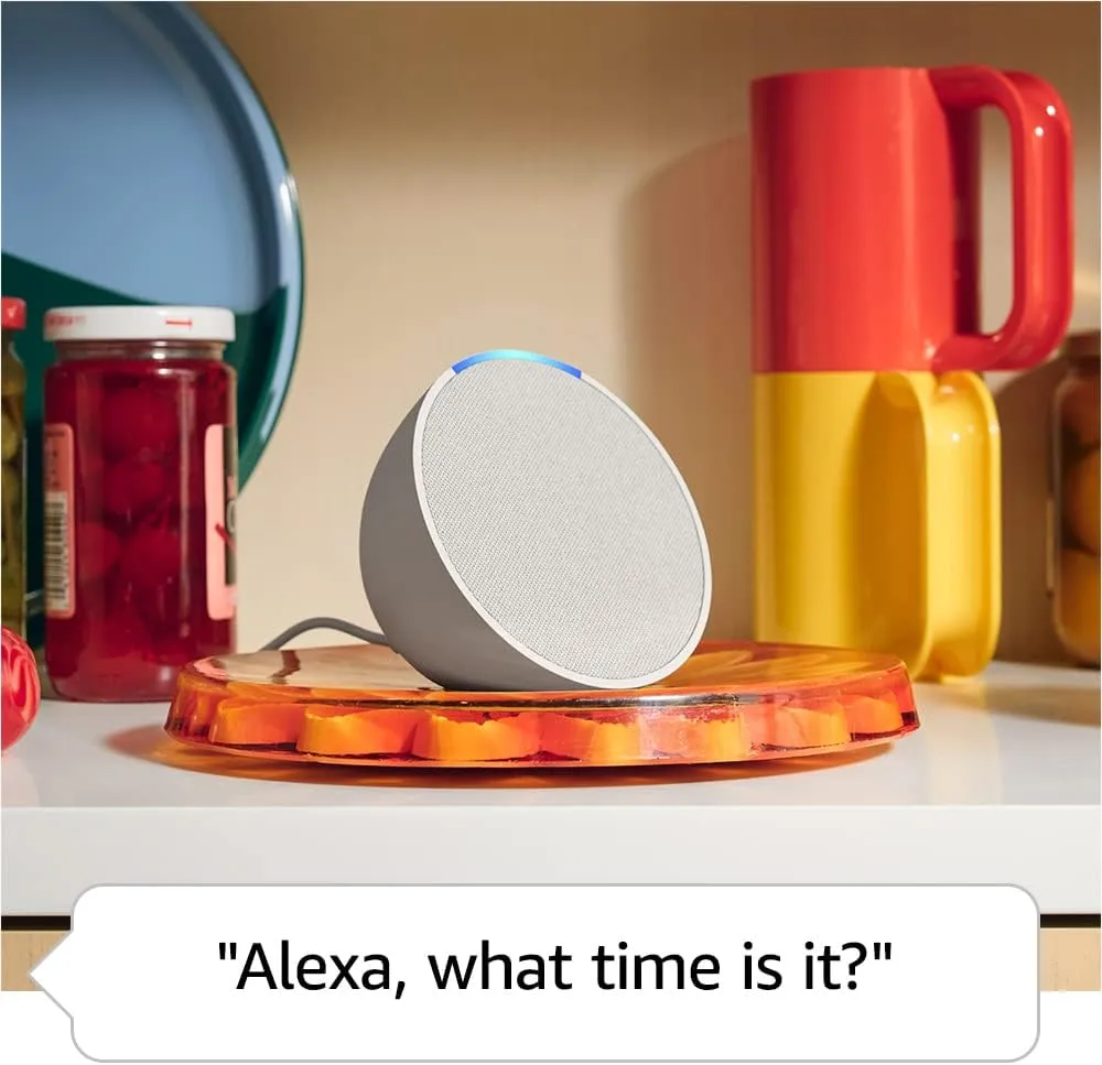 Like-New Amazon Echo Pop (newest model), Our smallest Alexa speaker, Fits in any room, Charcoal