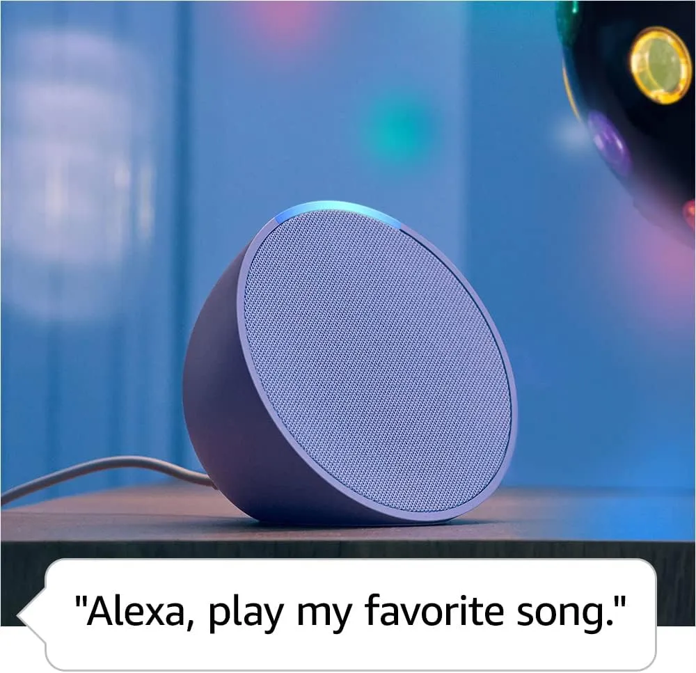 Like-New Amazon Echo Pop (newest model), Our smallest Alexa speaker, Fits in any room, Charcoal