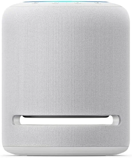 Like-New Amazon Echo Studio (newest model), Our best-sounding Alexa speaker, Perfect for living rooms, family rooms, and other large spaces, Glacier White