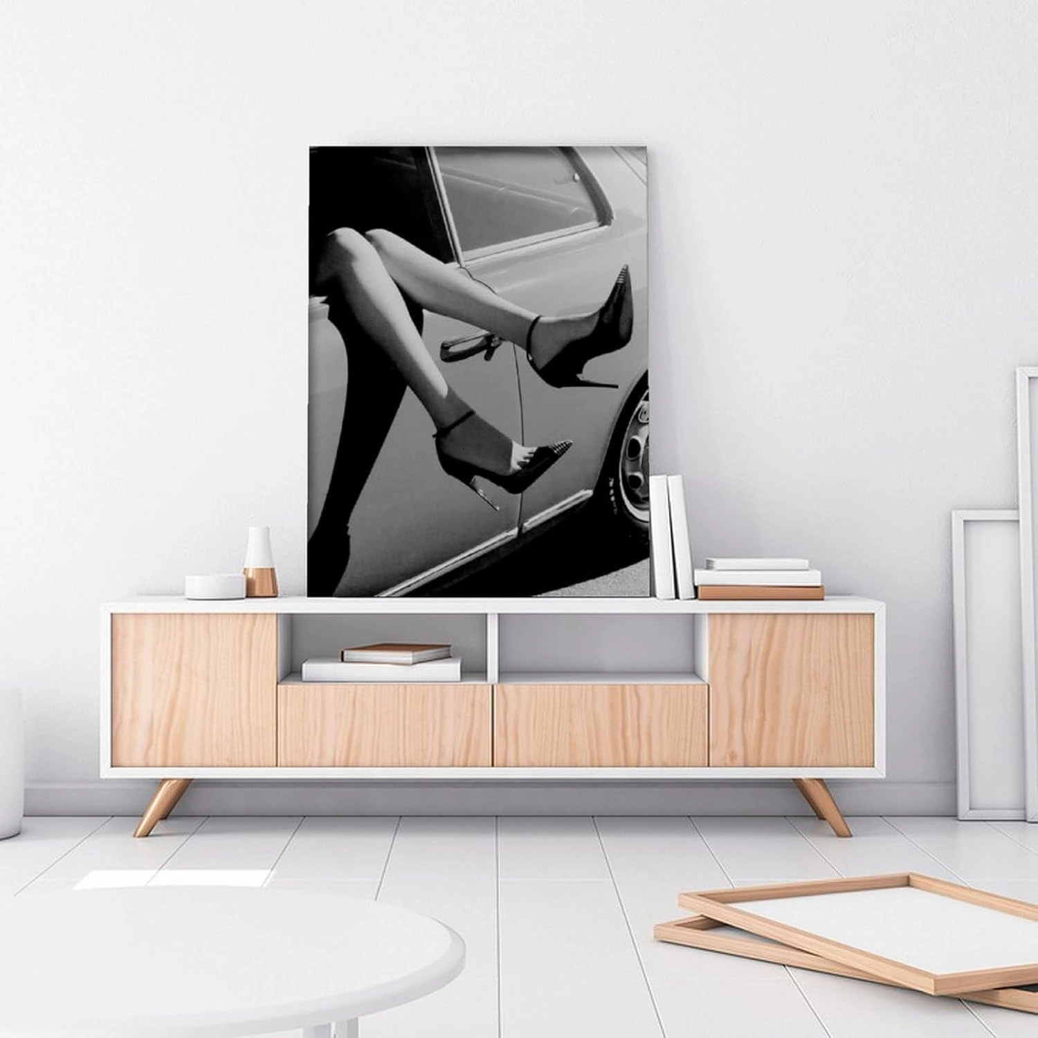 LiNjYyFVx High Heels Poster Woman Wearing High Heels in The Car Fashion Art Poster Canvas Painting Posters And Prints Wall Art Pictures for Living Room Bedroom Decor 24x32inch(60x80cm) Unframe-style