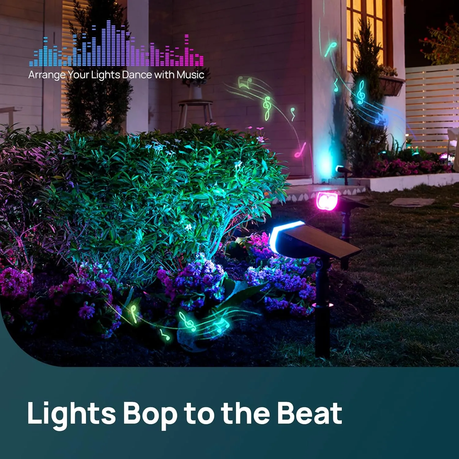 Linkind Smart Solar Lights Outdoor SL5C, Solar Spotlight Color Changing APP/Voice Control Landscape Lighting, IP67 Spot Lights Outdoor Waterproof for Yard, Garden, Pathway(2 Pack)