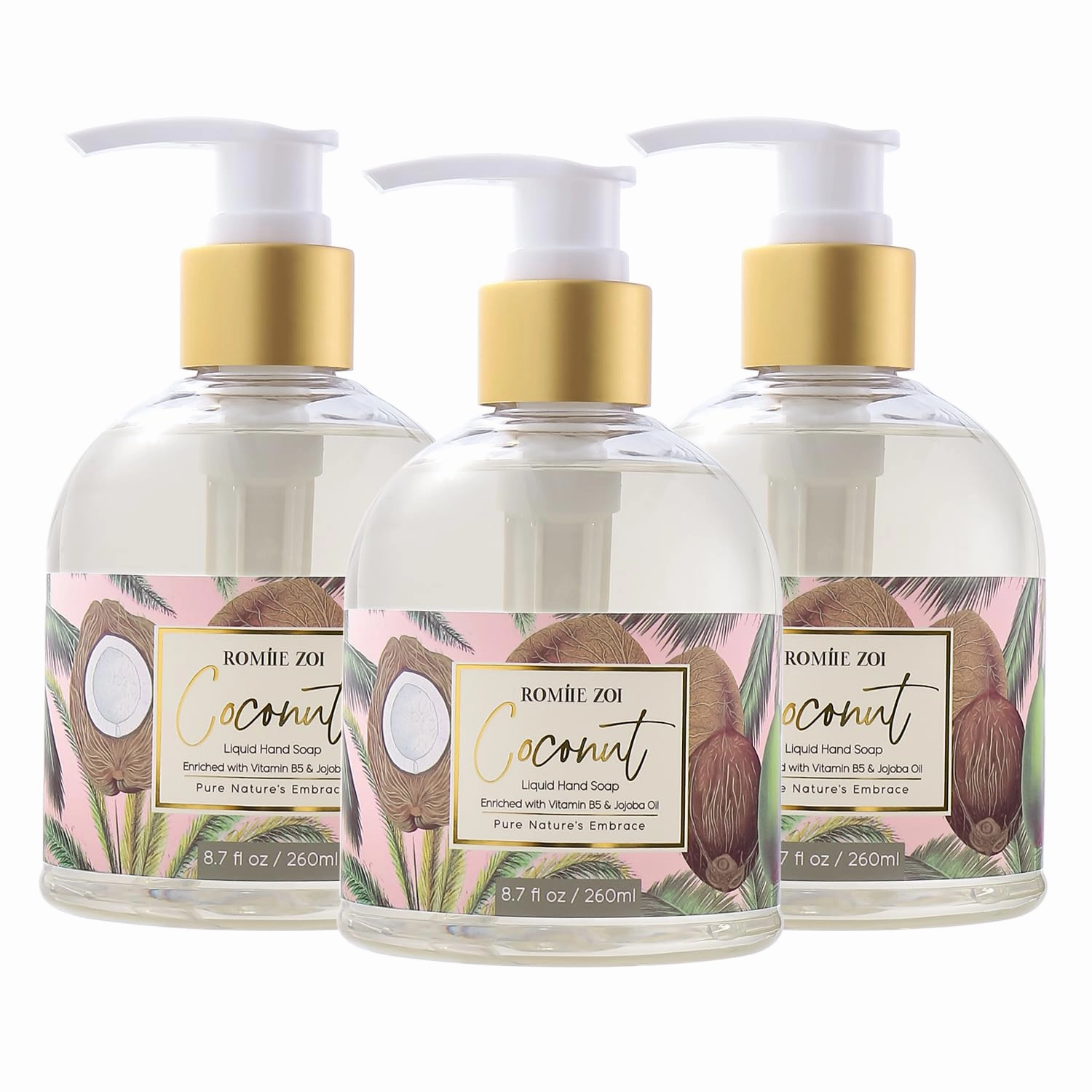 Liquid Hand Soap with Gift Box - Coconut - 260ml/ 8.7 fl.oz(Pack of 3)