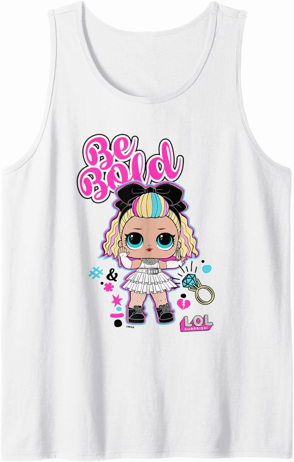 LOL Surprise Cute 80's B.B. Doll Be Bold Colorful Chest Logo Tank Top