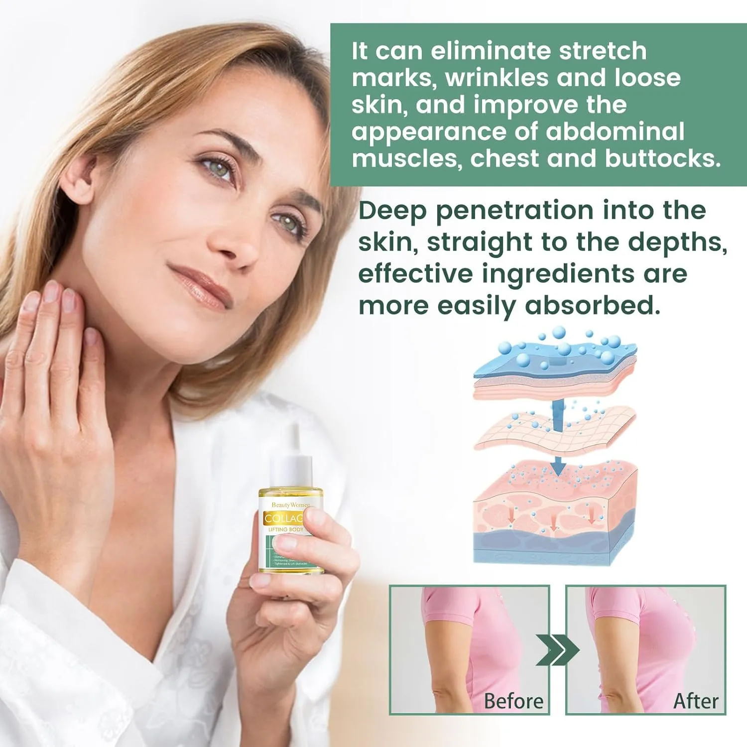 LOVILDS Collagen Plus Matrixyl Synthe'6 Lifting Body Oil, Advanced Firming & Wrinkle-Reducing cream, Natural LOVILDS Collagen Body Firming Oil Suitable for All Skin Types (2 Bottle)
