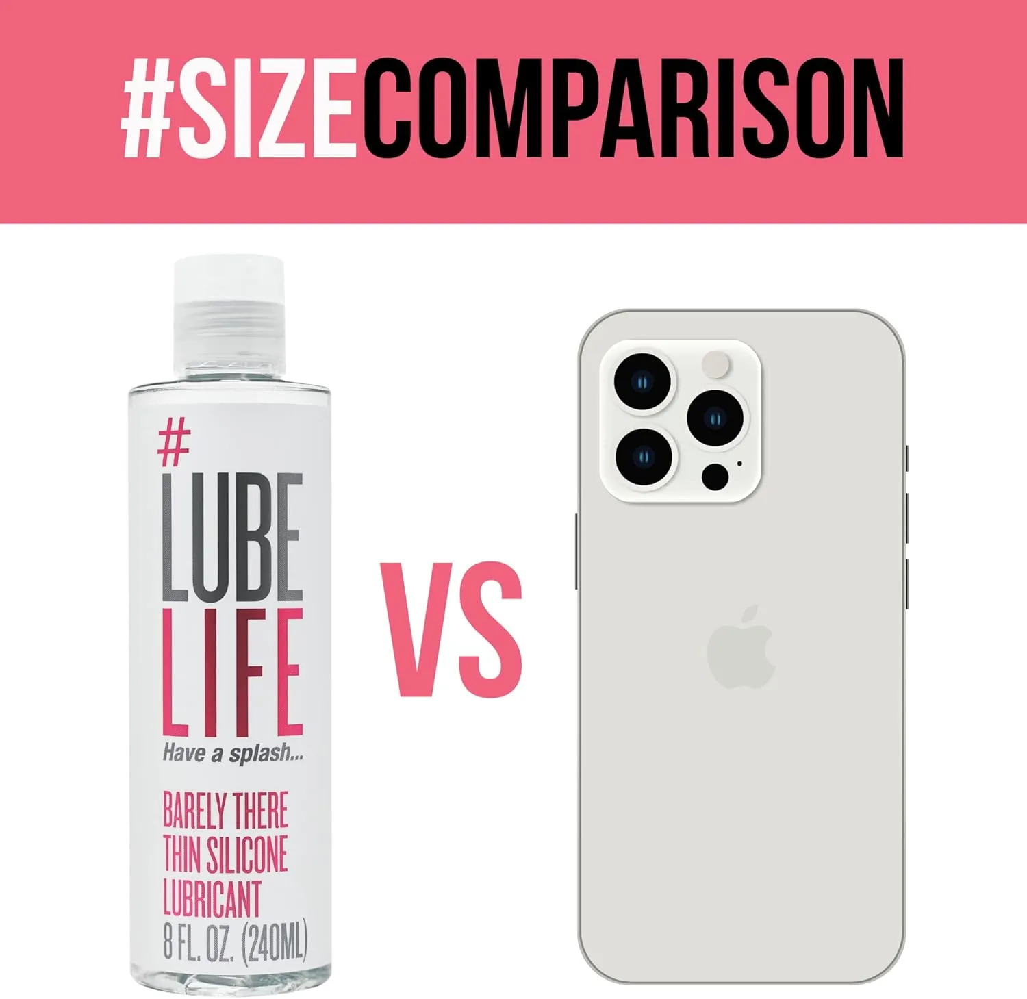 Lube Life Barely There Thin Silicone-Based, Long Lasting, Water Resistant, Personal Lubricant for Men, Women and Couples, 8 Oz