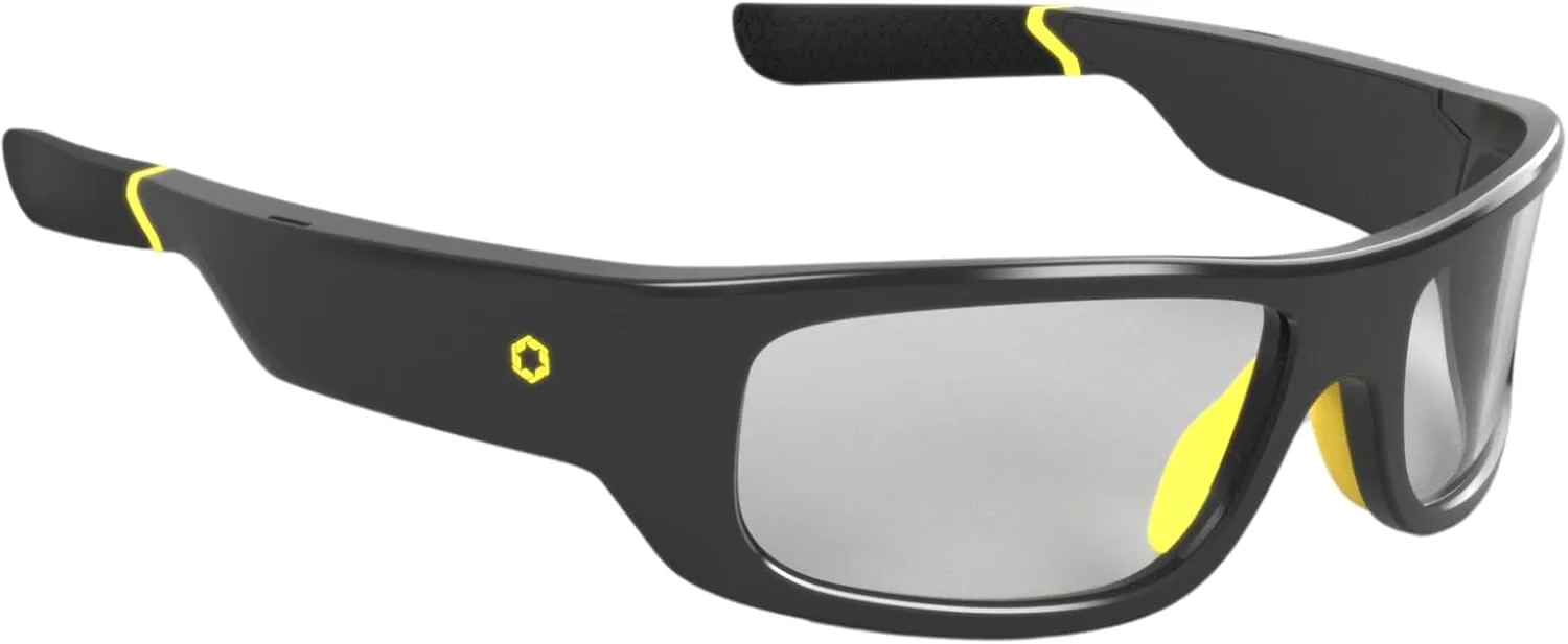 Lucyd Armor Smart Safety Glasses for Men & Women, TR90 Frame, Bluetooth Smart Safety Glasses with Light Adaptive Lenses, Open Ear Speakers & Microphone - ANSI Z87.1 (Standard)