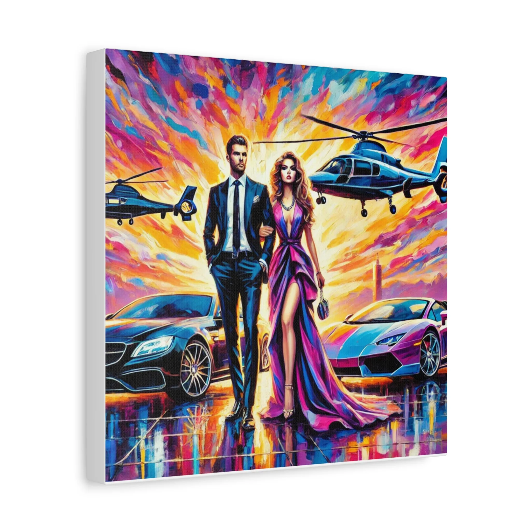Luxury Dreamscape Canvas Art - Stretched Wall Decor with Glamorous Couple, Gifts for friends, Gifts for love ones, Home decoration, Office decoration