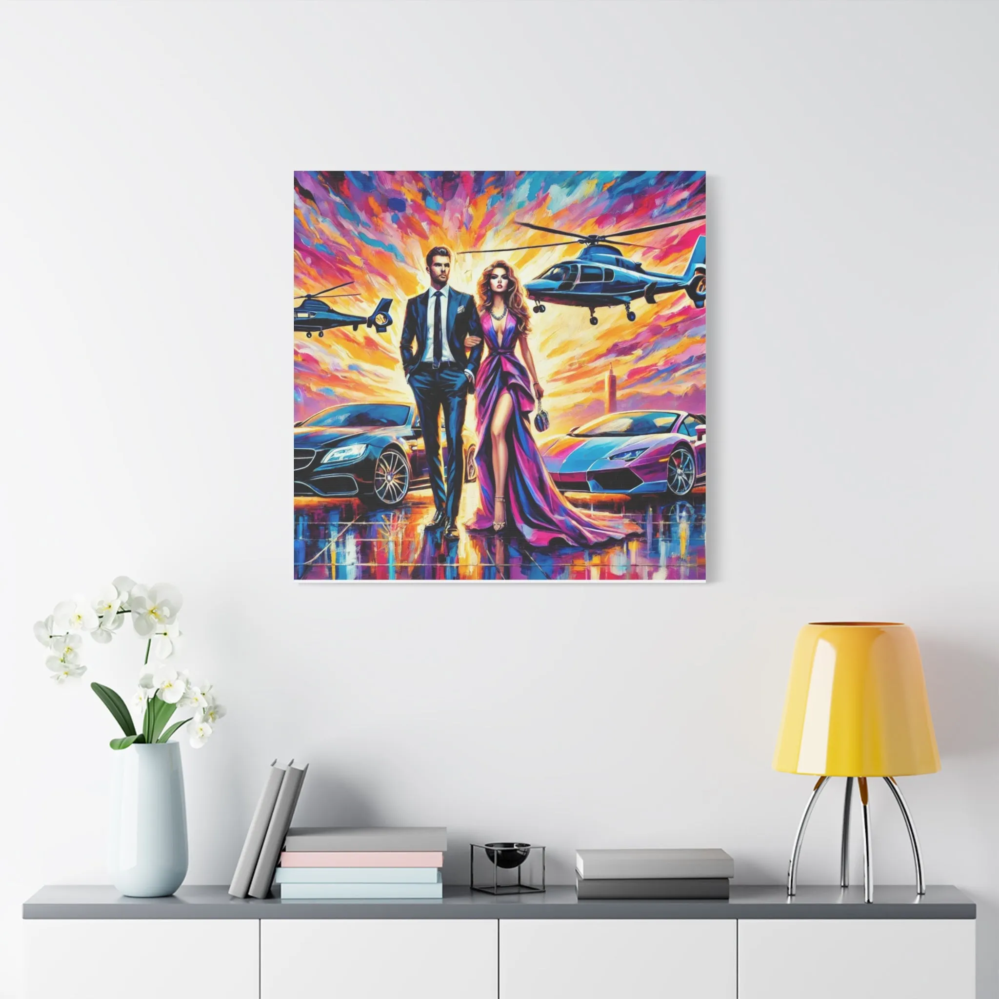 Luxury Dreamscape Canvas Art - Stretched Wall Decor with Glamorous Couple, Gifts for friends, Gifts for love ones, Home decoration, Office decoration