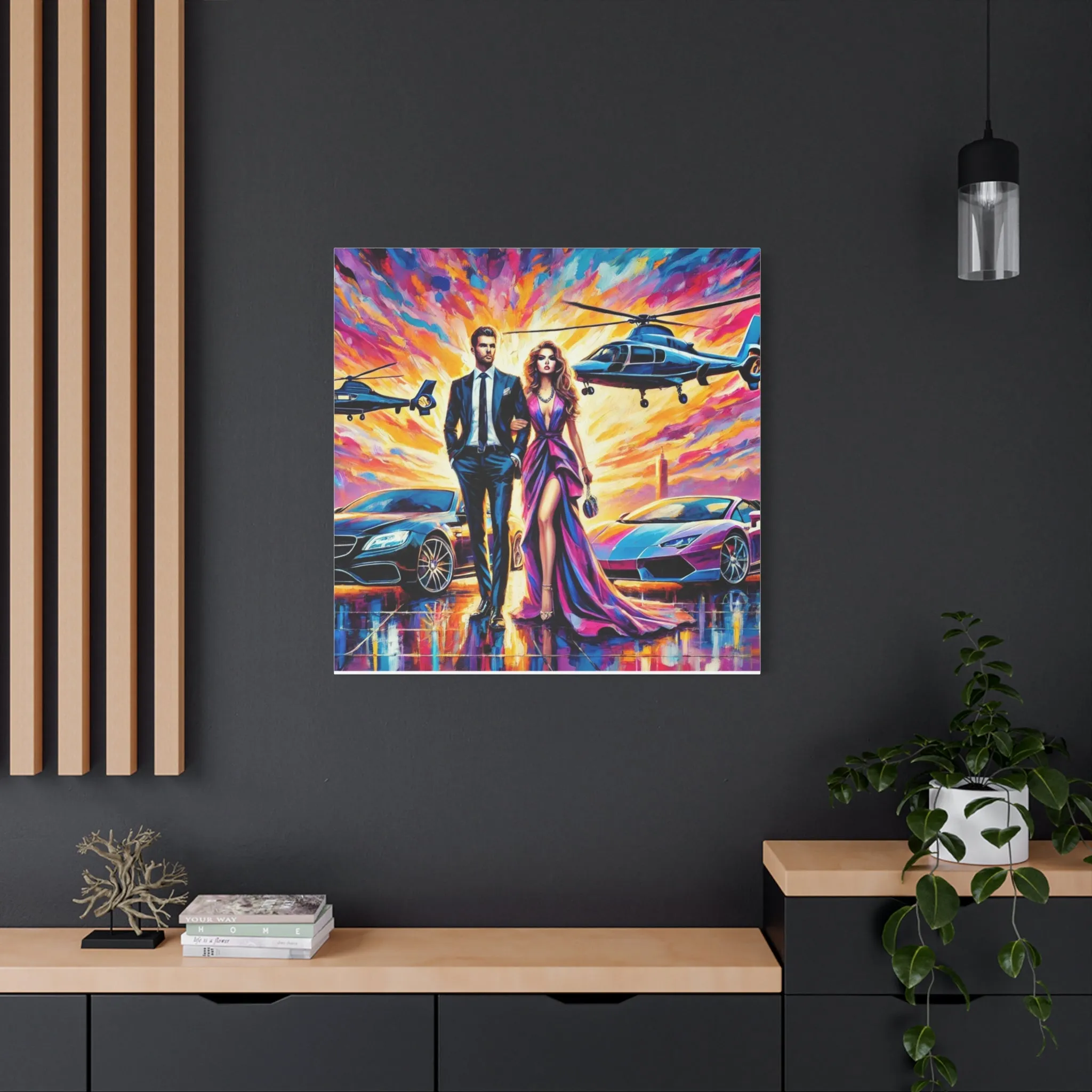 Luxury Dreamscape Canvas Art - Stretched Wall Decor with Glamorous Couple, Gifts for friends, Gifts for love ones, Home decoration, Office decoration