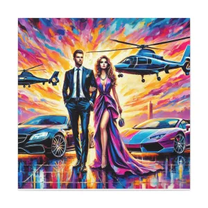 Luxury Dreamscape Canvas Art - Stretched Wall Decor with Glamorous Couple, Gifts for friends, Gifts for love ones, Home decoration, Office decoration