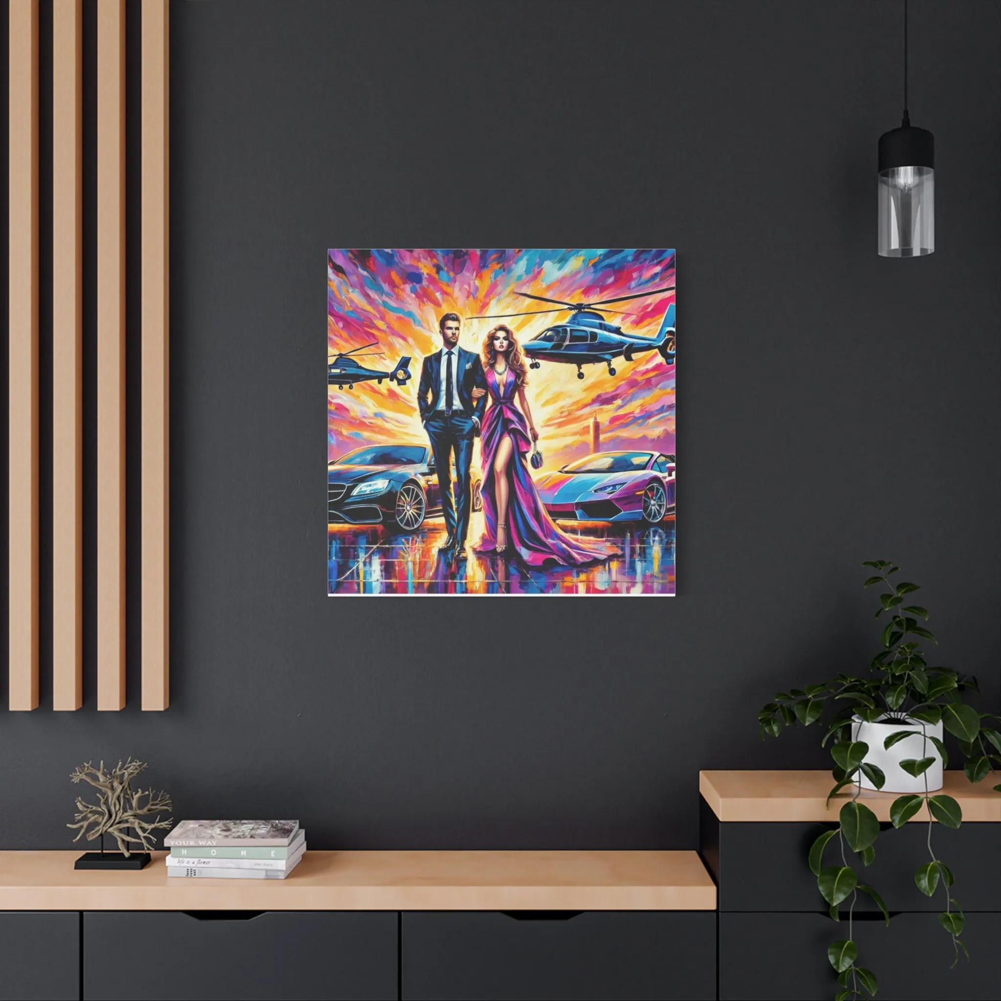 Luxury Dreamscape Canvas Art - Stretched Wall Decor with Glamorous Couple, Gifts for friends, Gifts for love ones, Home decoration, Office decoration