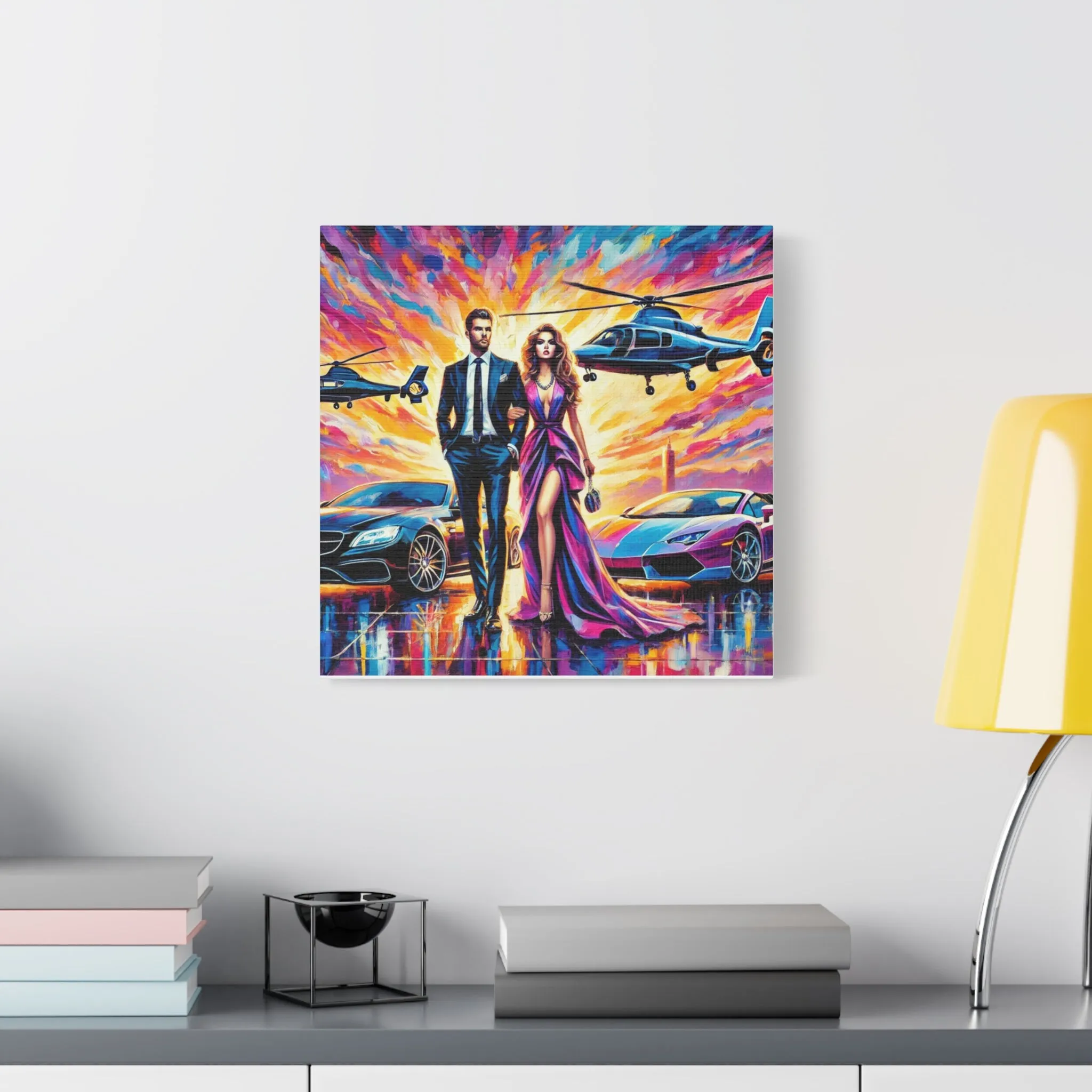 Luxury Dreamscape Canvas Art - Stretched Wall Decor with Glamorous Couple, Gifts for friends, Gifts for love ones, Home decoration, Office decoration