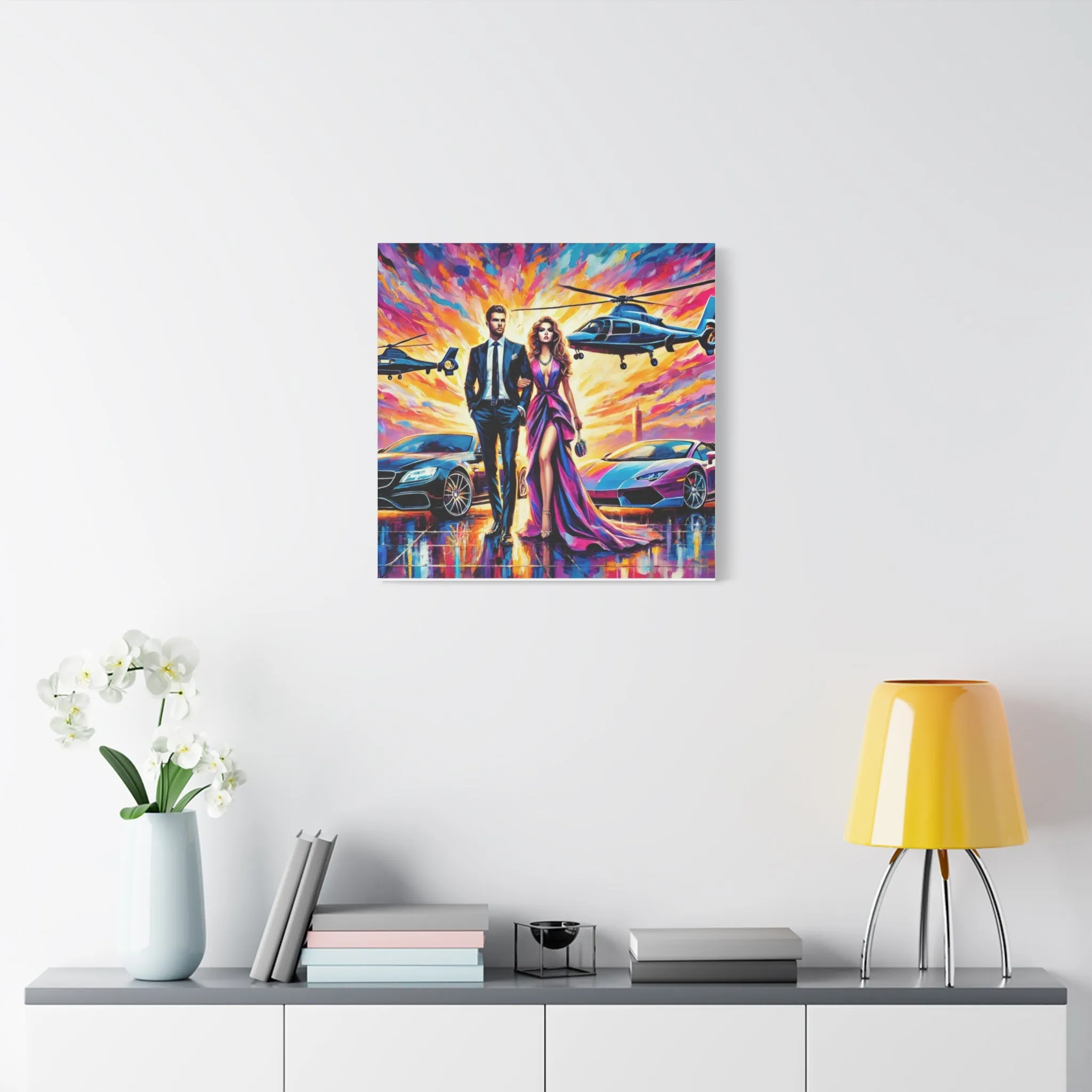 Luxury Dreamscape Canvas Art - Stretched Wall Decor with Glamorous Couple, Gifts for friends, Gifts for love ones, Home decoration, Office decoration