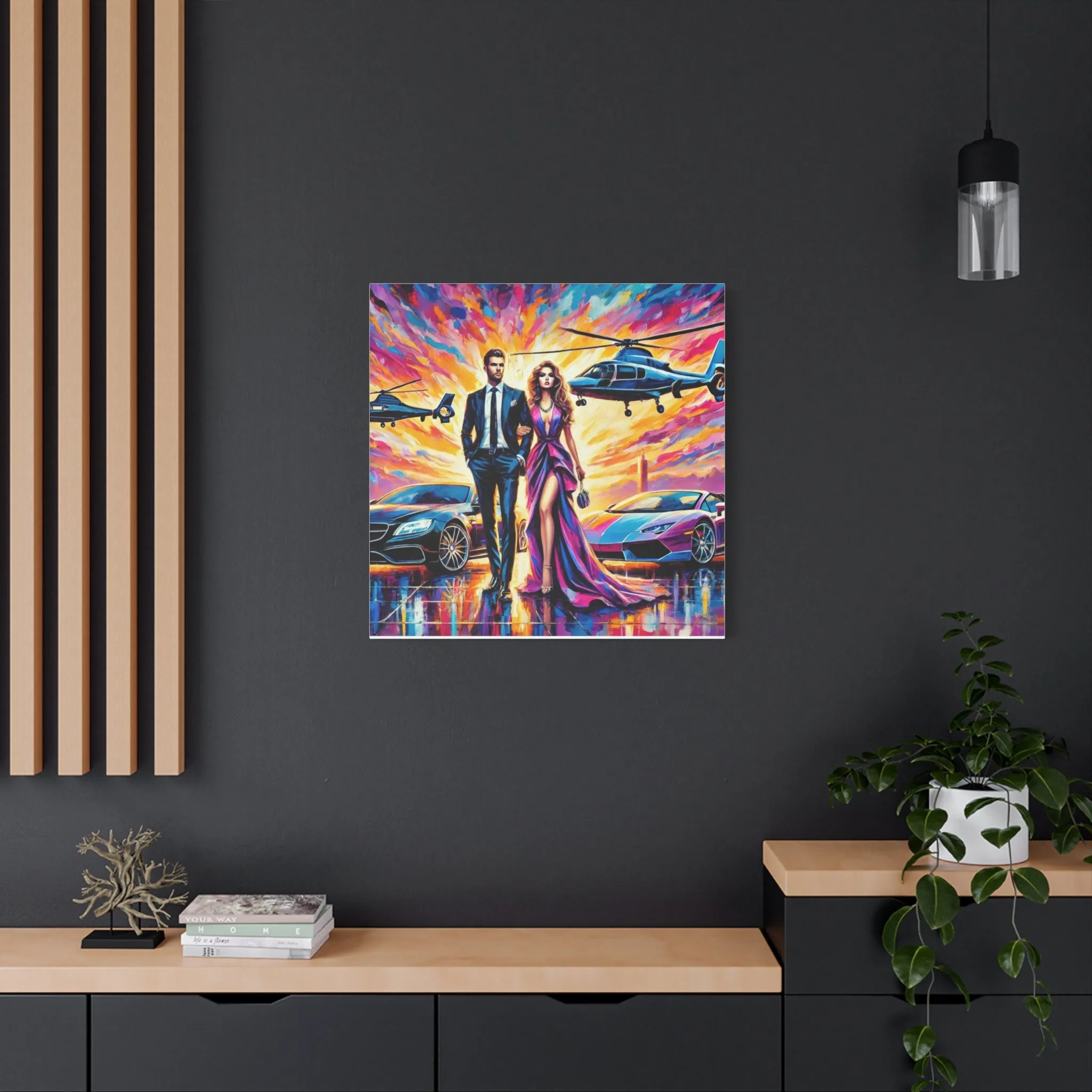 Luxury Dreamscape Canvas Art - Stretched Wall Decor with Glamorous Couple, Gifts for friends, Gifts for love ones, Home decoration, Office decoration