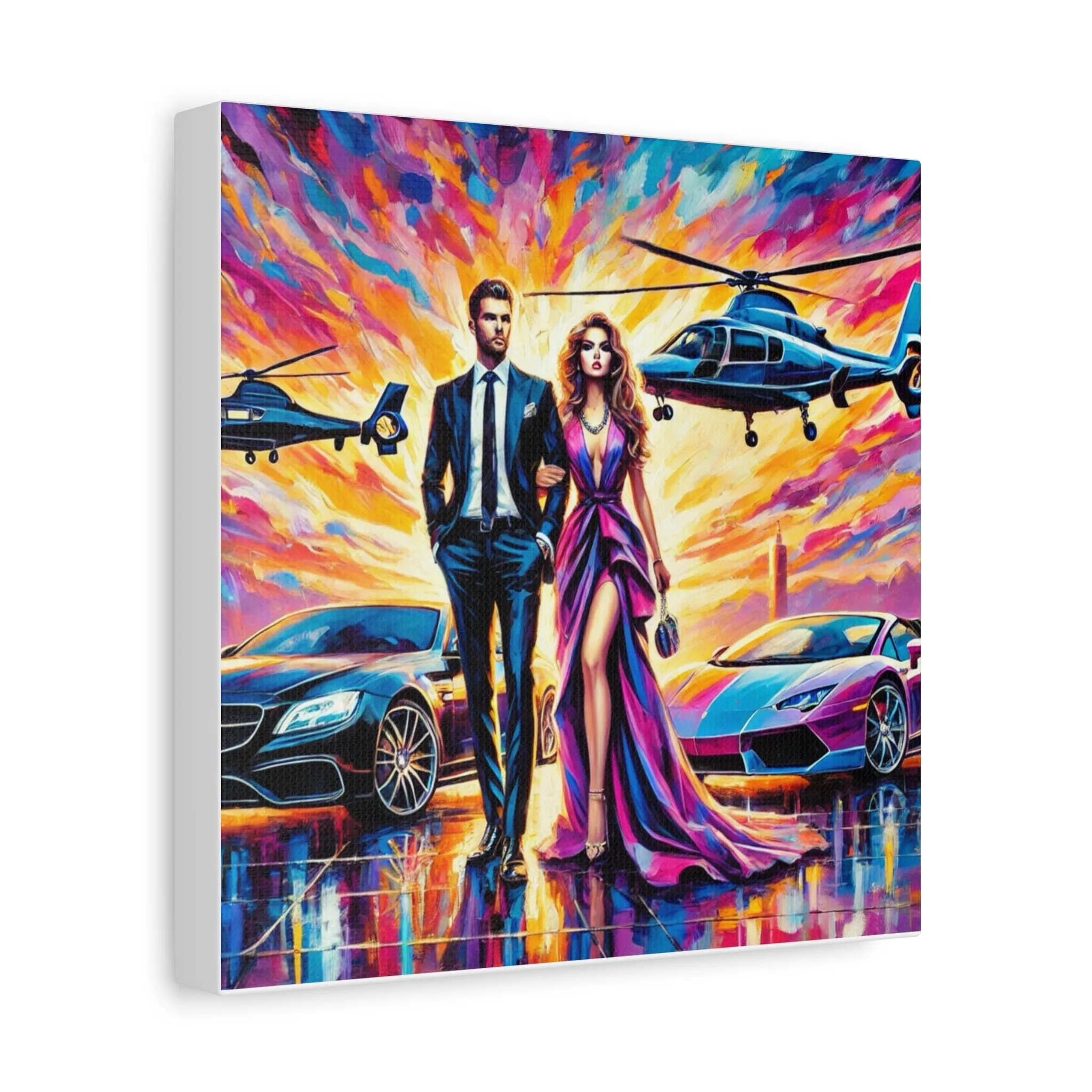 Luxury Dreamscape Canvas Art - Stretched Wall Decor with Glamorous Couple, Gifts for friends, Gifts for love ones, Home decoration, Office decoration