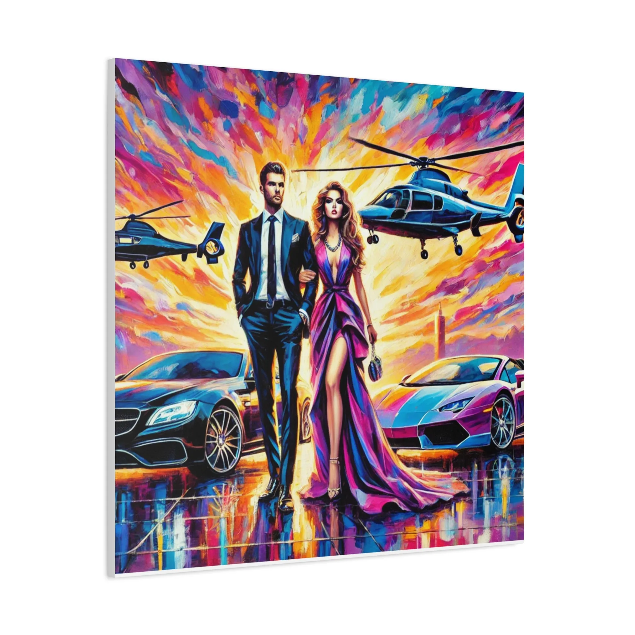 Luxury Dreamscape Canvas Art - Stretched Wall Decor with Glamorous Couple, Gifts for friends, Gifts for love ones, Home decoration, Office decoration