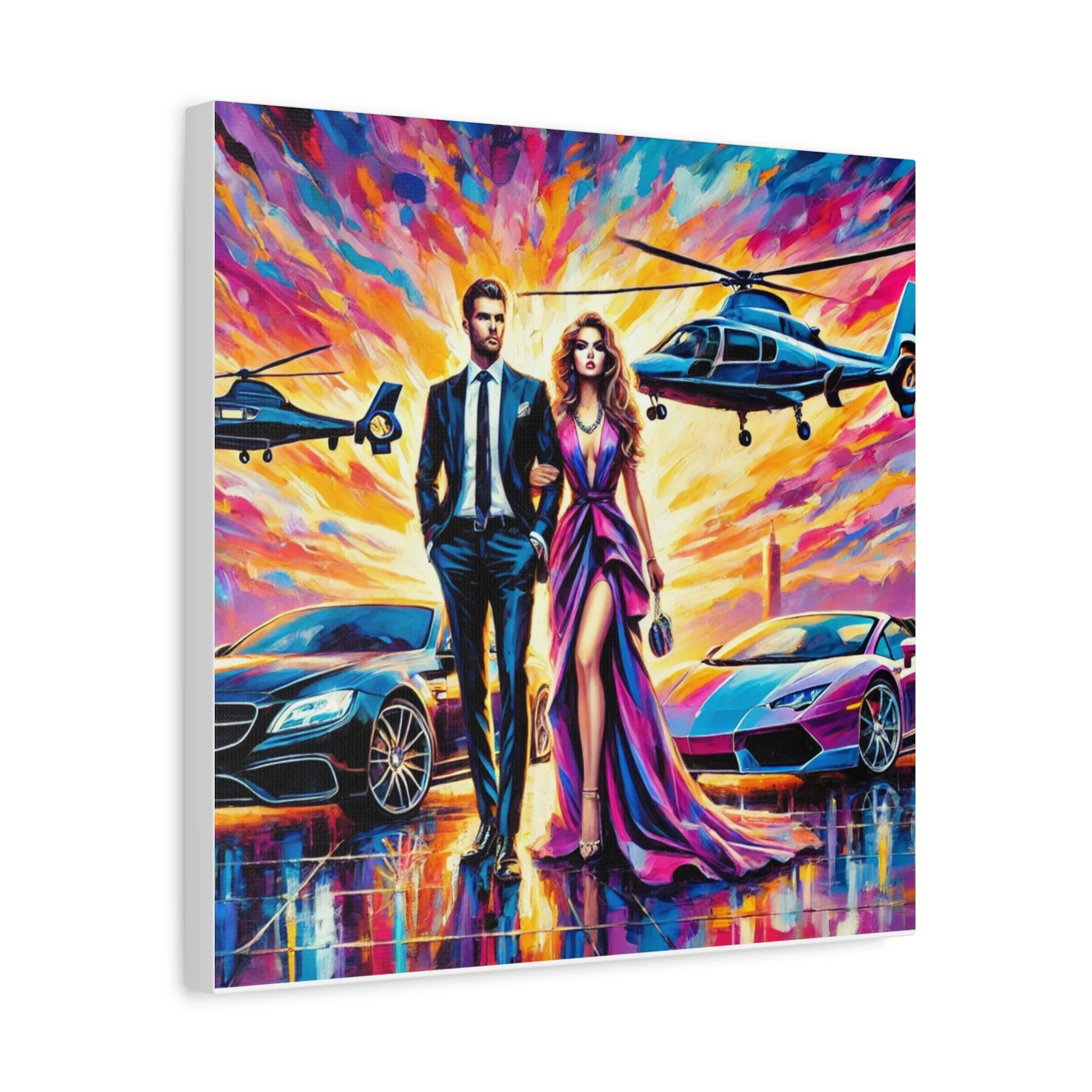 Luxury Dreamscape Canvas Art - Stretched Wall Decor with Glamorous Couple, Gifts for friends, Gifts for love ones, Home decoration, Office decoration
