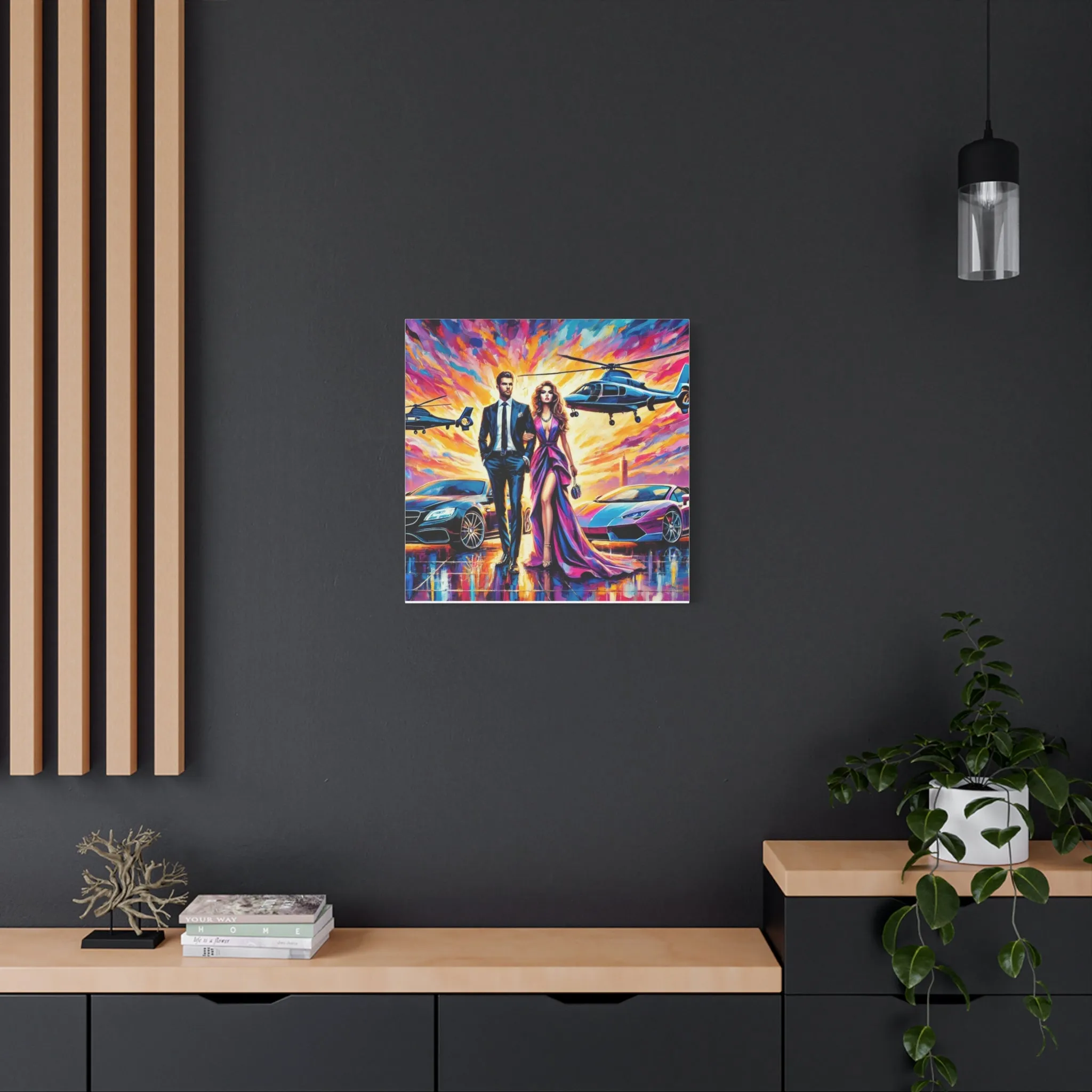 Luxury Dreamscape Canvas Art - Stretched Wall Decor with Glamorous Couple, Gifts for friends, Gifts for love ones, Home decoration, Office decoration