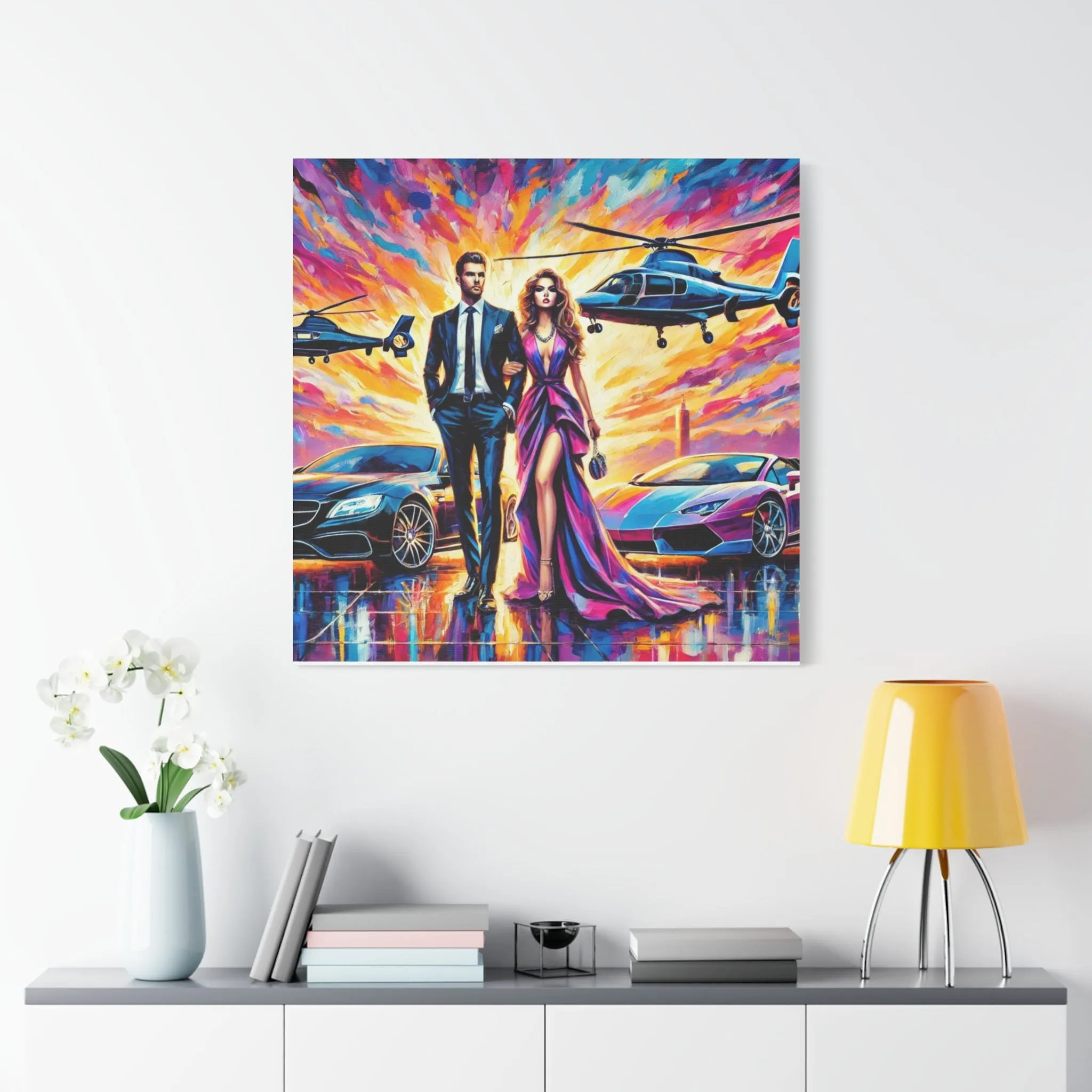 Luxury Dreamscape Canvas Art - Stretched Wall Decor with Glamorous Couple, Gifts for friends, Gifts for love ones, Home decoration, Office decoration