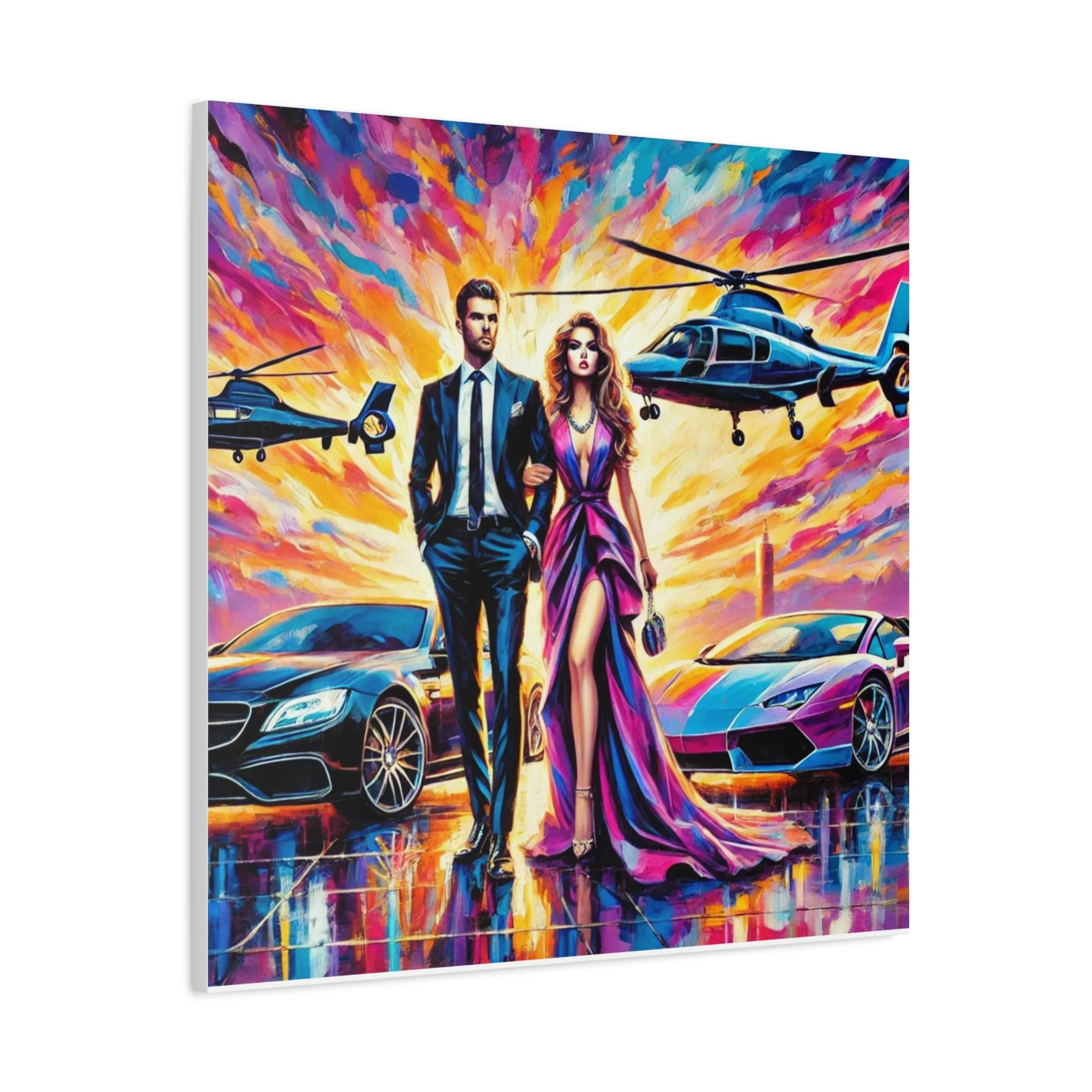 Luxury Dreamscape Canvas Art - Stretched Wall Decor with Glamorous Couple, Gifts for friends, Gifts for love ones, Home decoration, Office decoration