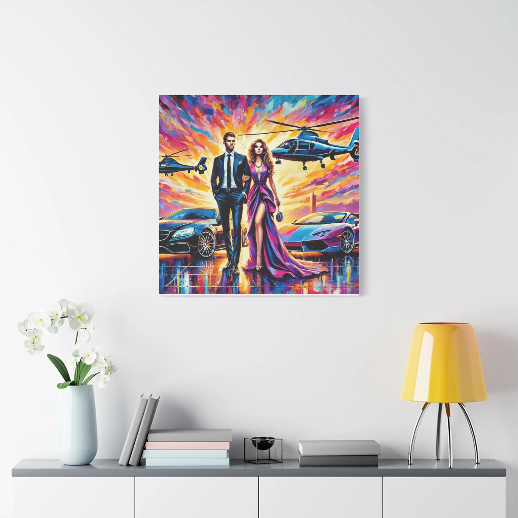 Luxury Dreamscape Canvas Art - Stretched Wall Decor with Glamorous Couple, Gifts for friends, Gifts for love ones, Home decoration, Office decoration