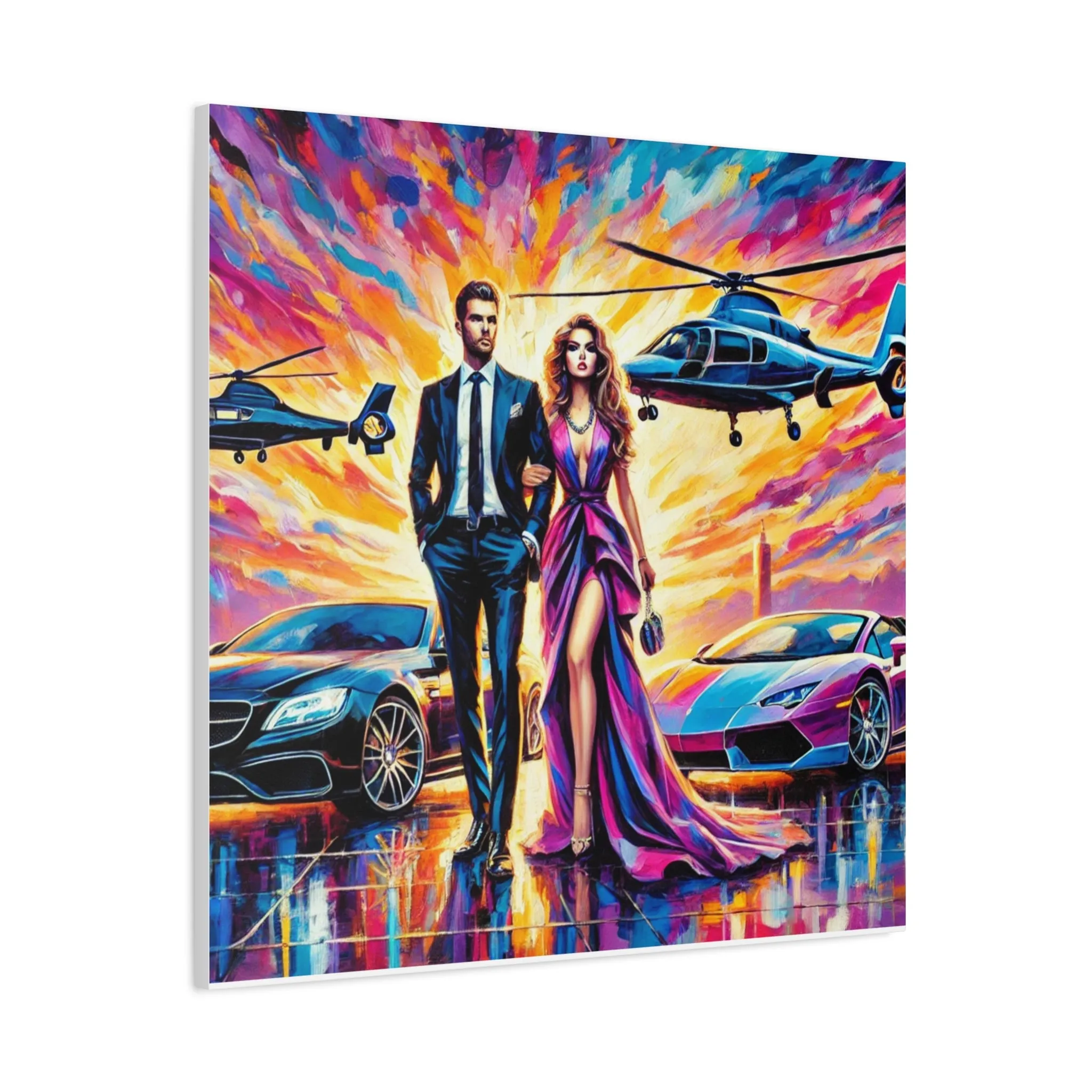 Luxury Dreamscape Canvas Art - Stretched Wall Decor with Glamorous Couple, Gifts for friends, Gifts for love ones, Home decoration, Office decoration