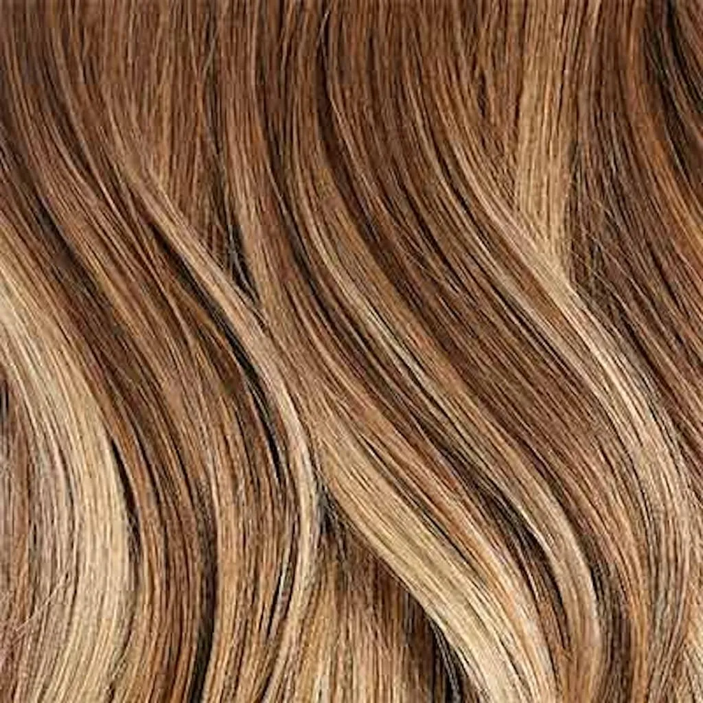 Luxy 100% Remy Human Hair, Classic 160g Clip-In Hair Extensions - 10 Wefts Multi-Dimensional Color for Natural Blending, Adds Volume & Length, Easy Apply & Remove 16" Chestnut Brown Balayage