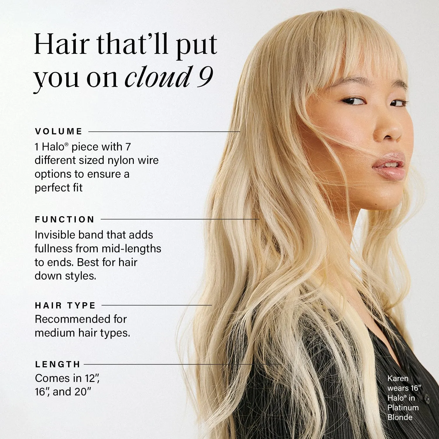 Luxy 100% Remy Human Hair – Halo Clip-In Hair Extensions –Natural Looking Volume & Length - One-Piece - Easy 5-Min Application 140 grams 16" Ash Brown Balayage