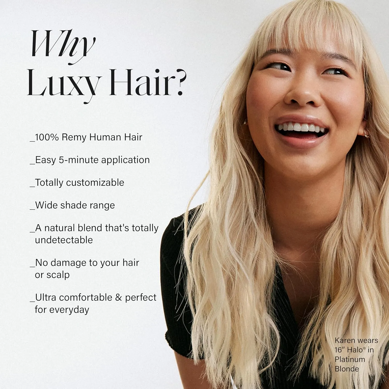 Luxy 100% Remy Human Hair – Halo Clip-In Hair Extensions –Natural Looking Volume & Length - One-Piece - Easy 5-Min Application 140 grams 16" Ash Brown Balayage