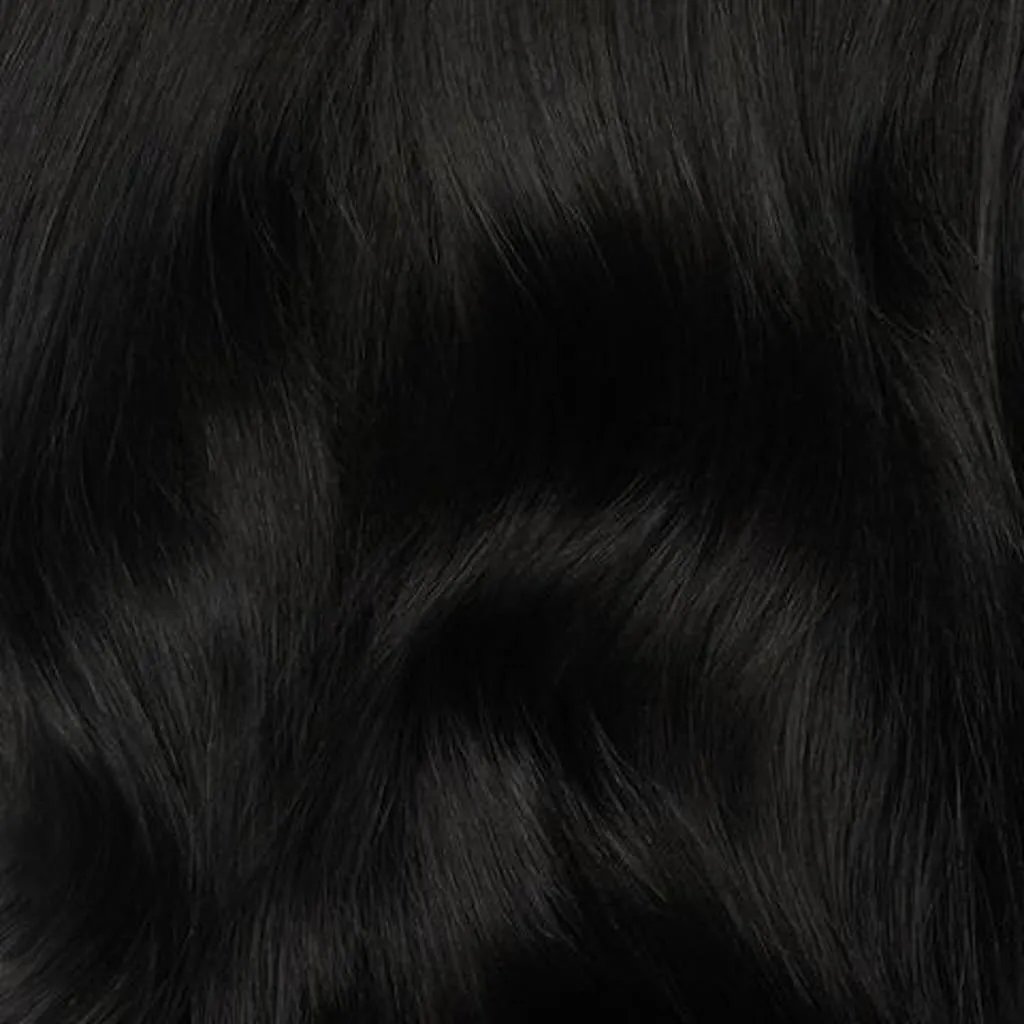 Luxy 100% Remy Human Hair – Scalp Hair Fill-Ins - Clip-Ins for Scalp & Part Line Coverage - Natural Coverage for Thinning Areas, Lightweight Mesh Bands 40 grams 16" Off Black Scalp