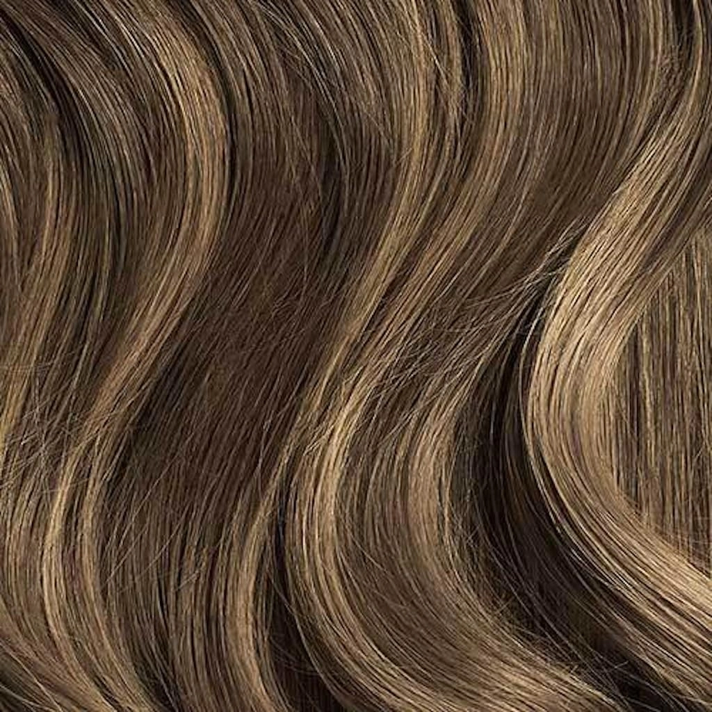 Luxy 100% Remy Human Hair – Scalp Hair Fill-Ins - Clip-Ins for Scalp & Part Line Coverage - Natural Coverage for Thinning Areas, Lightweight Mesh Bands 30 grams 12" Ash Brown Balayage
