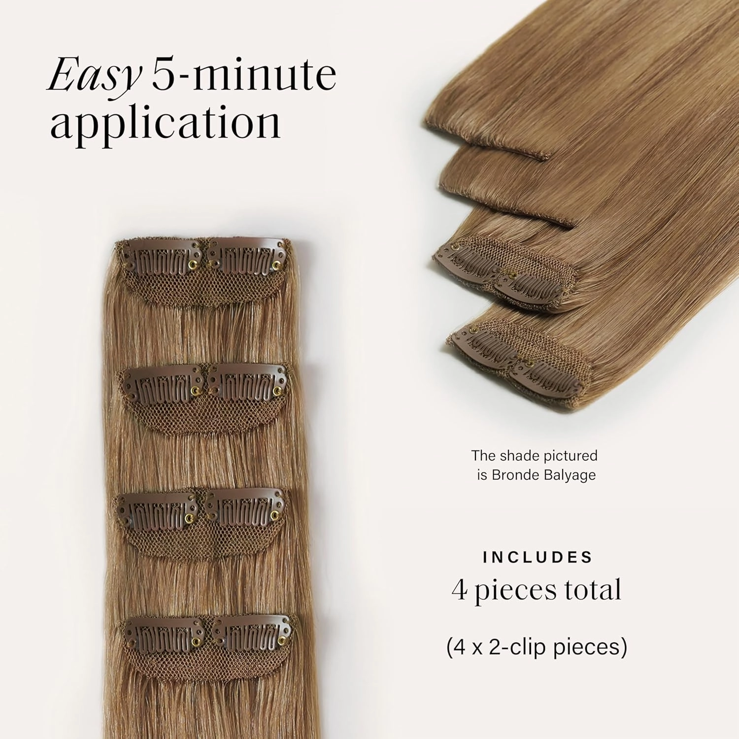 Luxy 100% Remy Human Hair – Scalp Hair Fill-Ins - Clip-Ins for Scalp & Part Line Coverage - Natural Coverage for Thinning Areas, Lightweight Mesh Bands 30 grams 12" Ash Brown Balayage