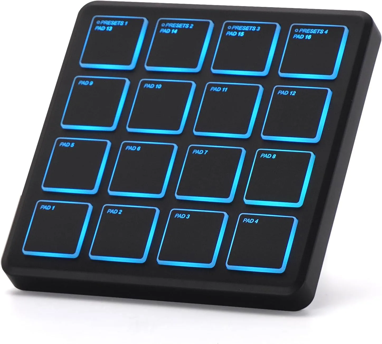 M-VAVE Wireless MIDI Controller Pads, 4.1 * 4.1 Inch, 0.28 LBS, Bluetooth Portable USB MIDI Controller with 16 MPC Drum Pads, Note Repeat, Full Level Buttons, Rechargeable battery (Black Pocket)