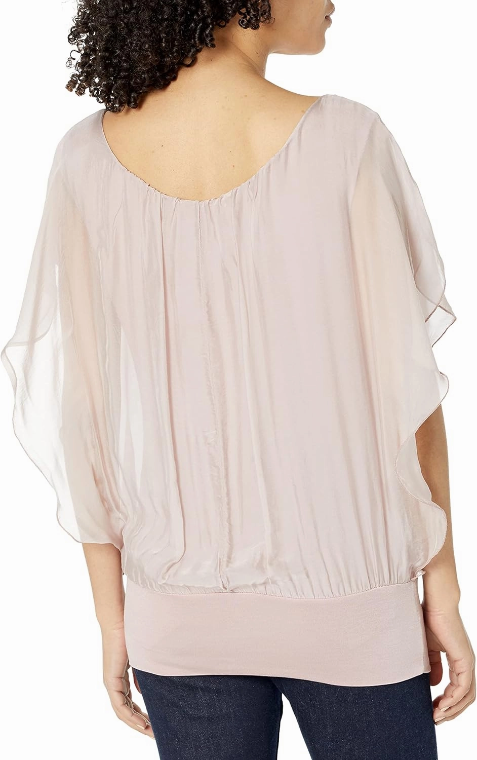 M Made in Italy Women's Flare Short Sleeve Scoop Neckline Top
